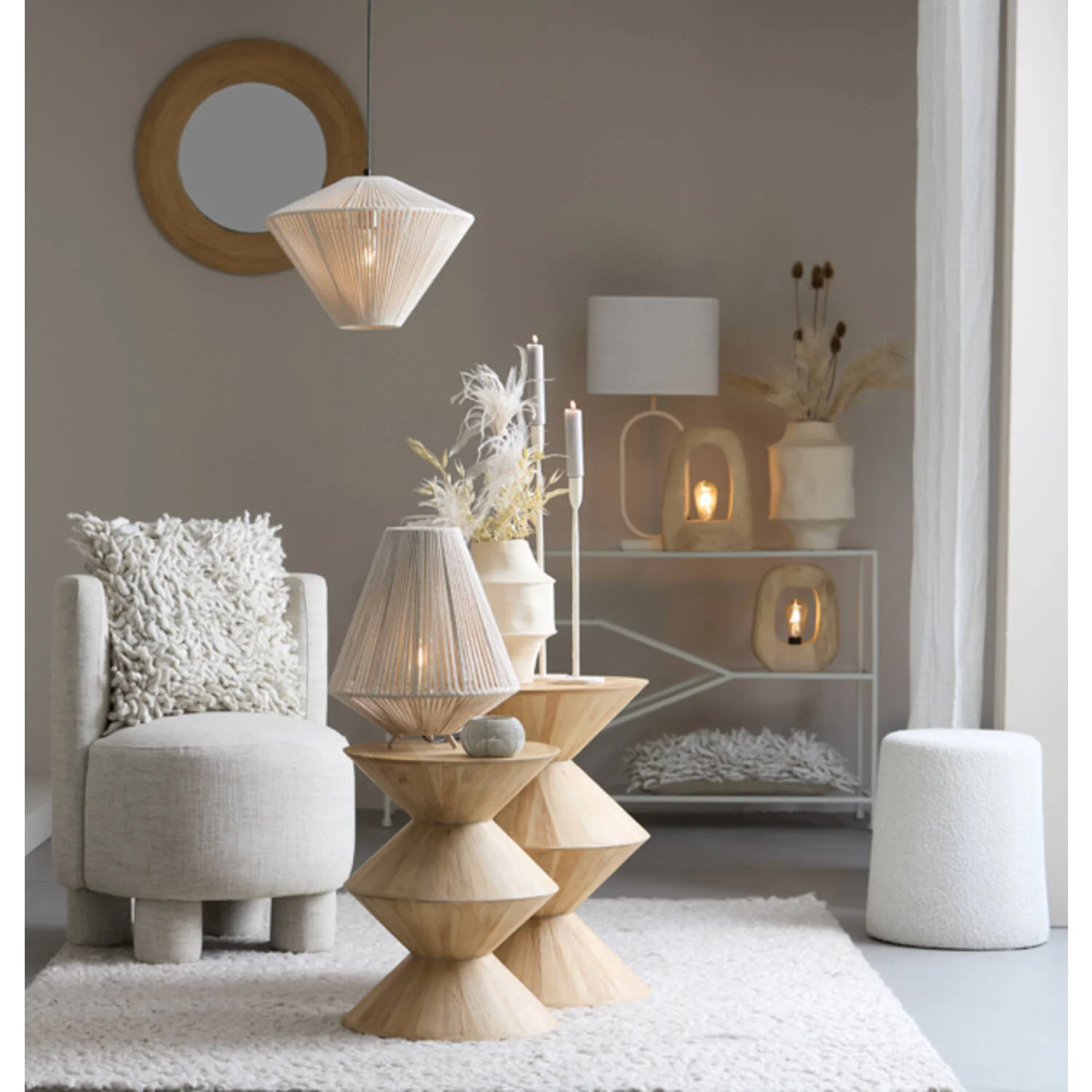 Felida Hanging Lamp Cream - Small/Medium/Large - Image 4
