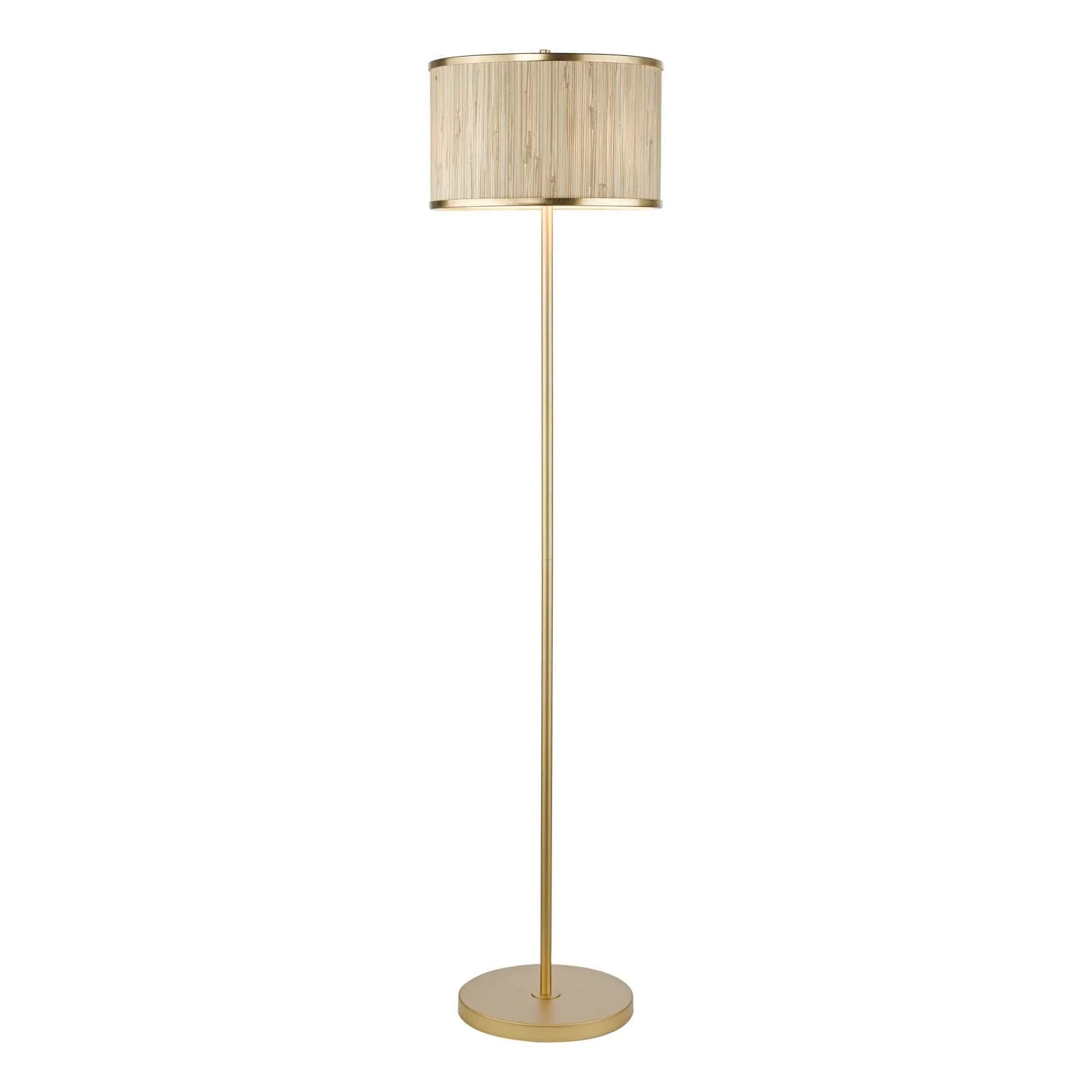 Fenella 3 Light Floor Lamp Gold Leaf and Seagrass E14 - Image 6