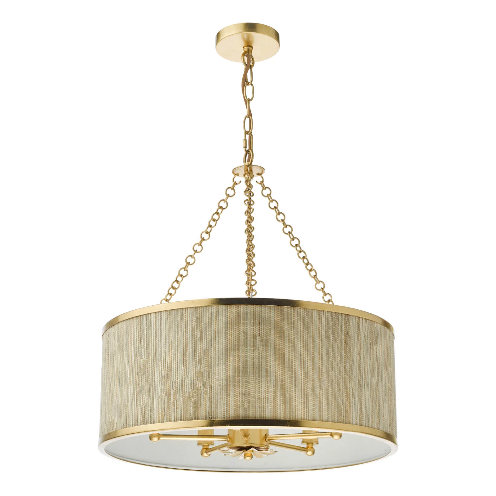 Fenella 5/8Lt Pendant Gold Leaf and Seagrass Shade