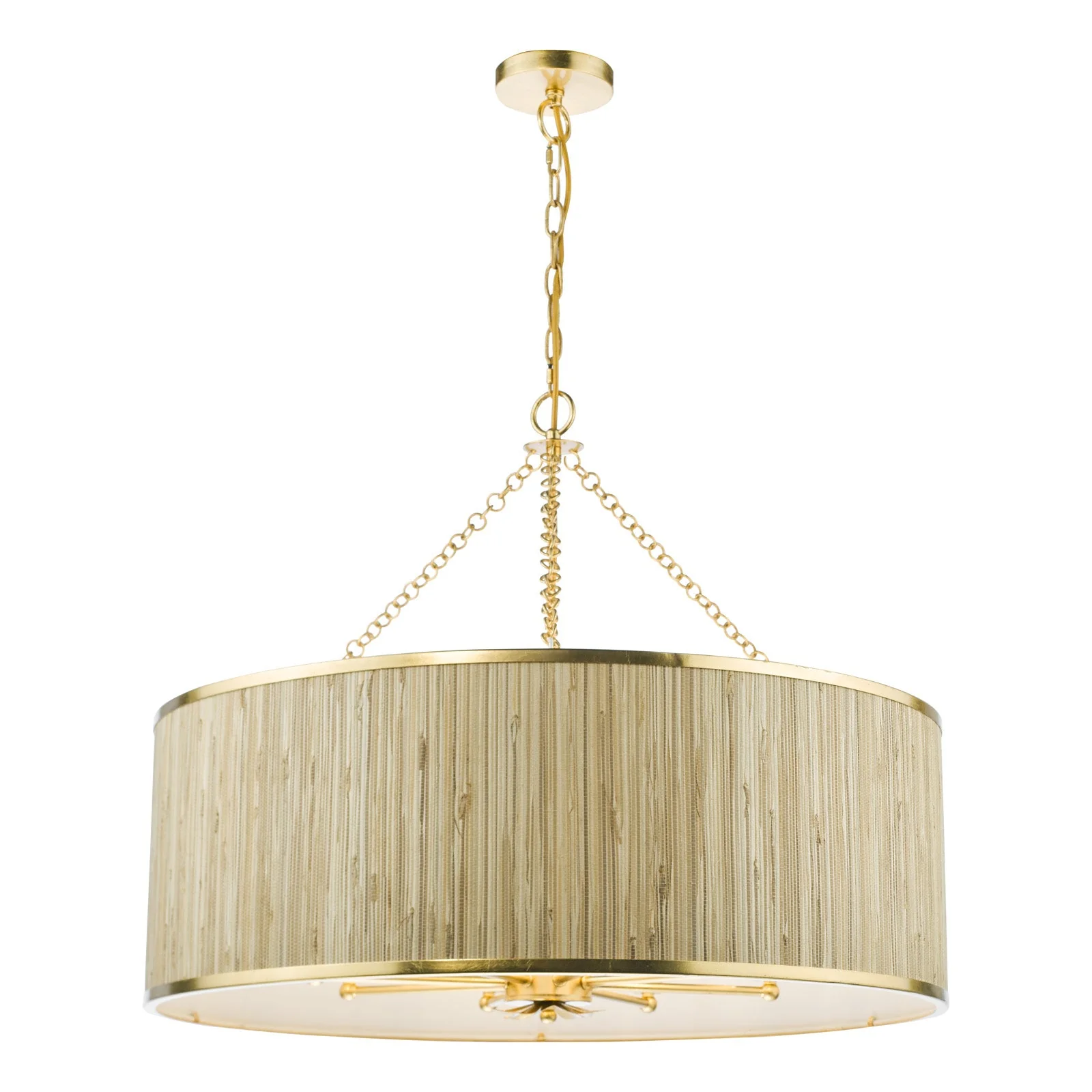 Fenella 5/8Lt Pendant Gold Leaf and Seagrass Shade - Image 10
