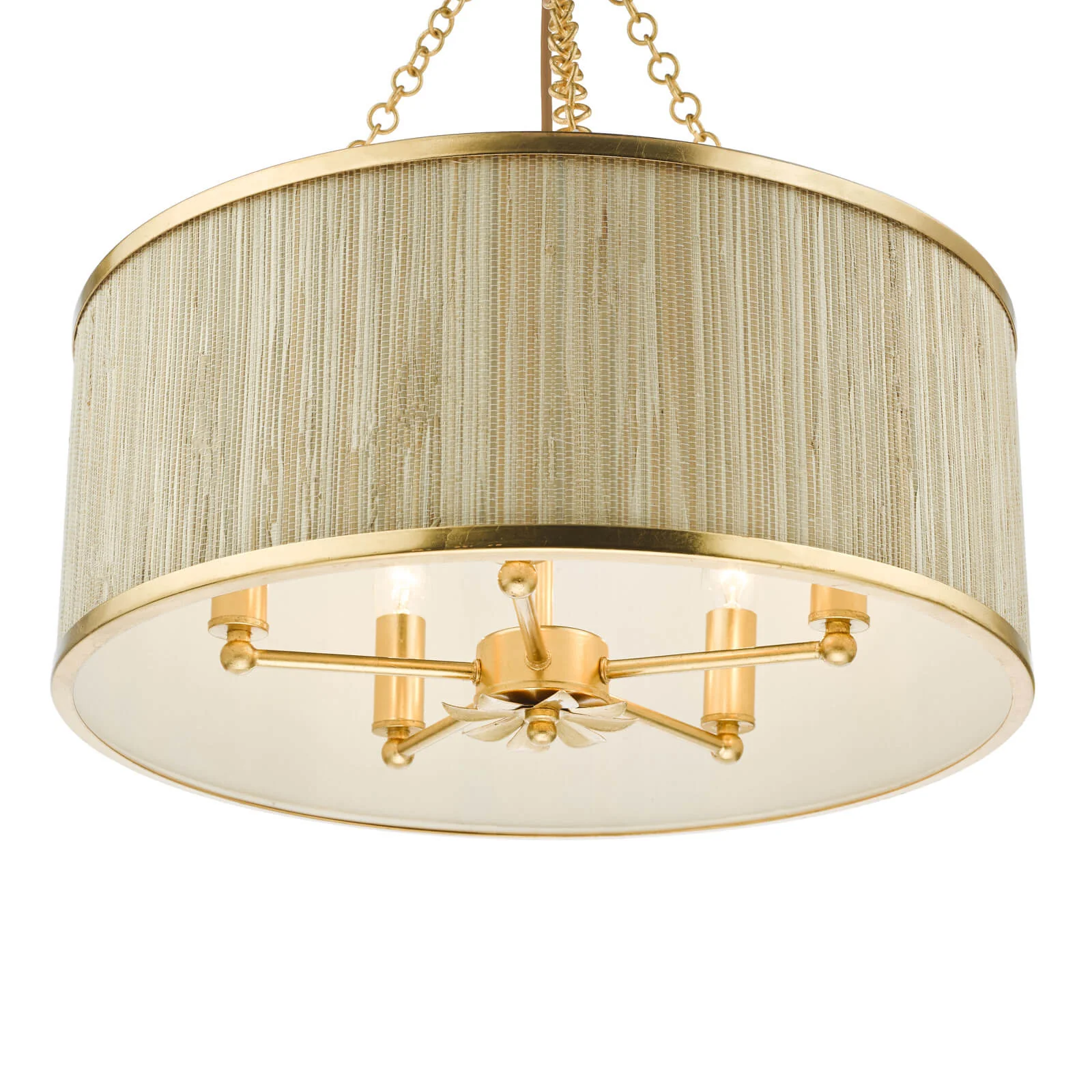 Fenella 5/8Lt Pendant Gold Leaf and Seagrass Shade - Image 2
