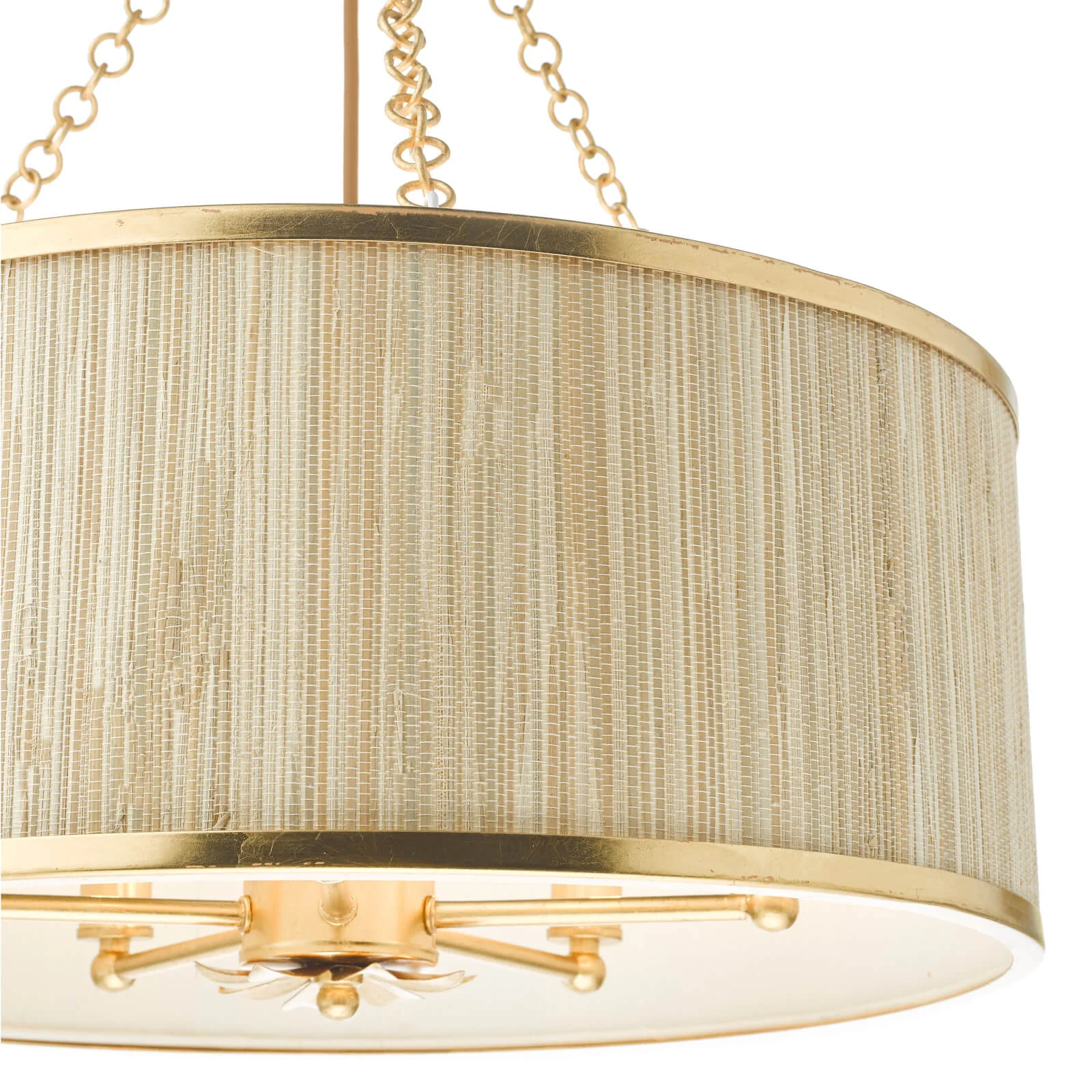 Fenella 5/8Lt Pendant Gold Leaf and Seagrass Shade - Image 3