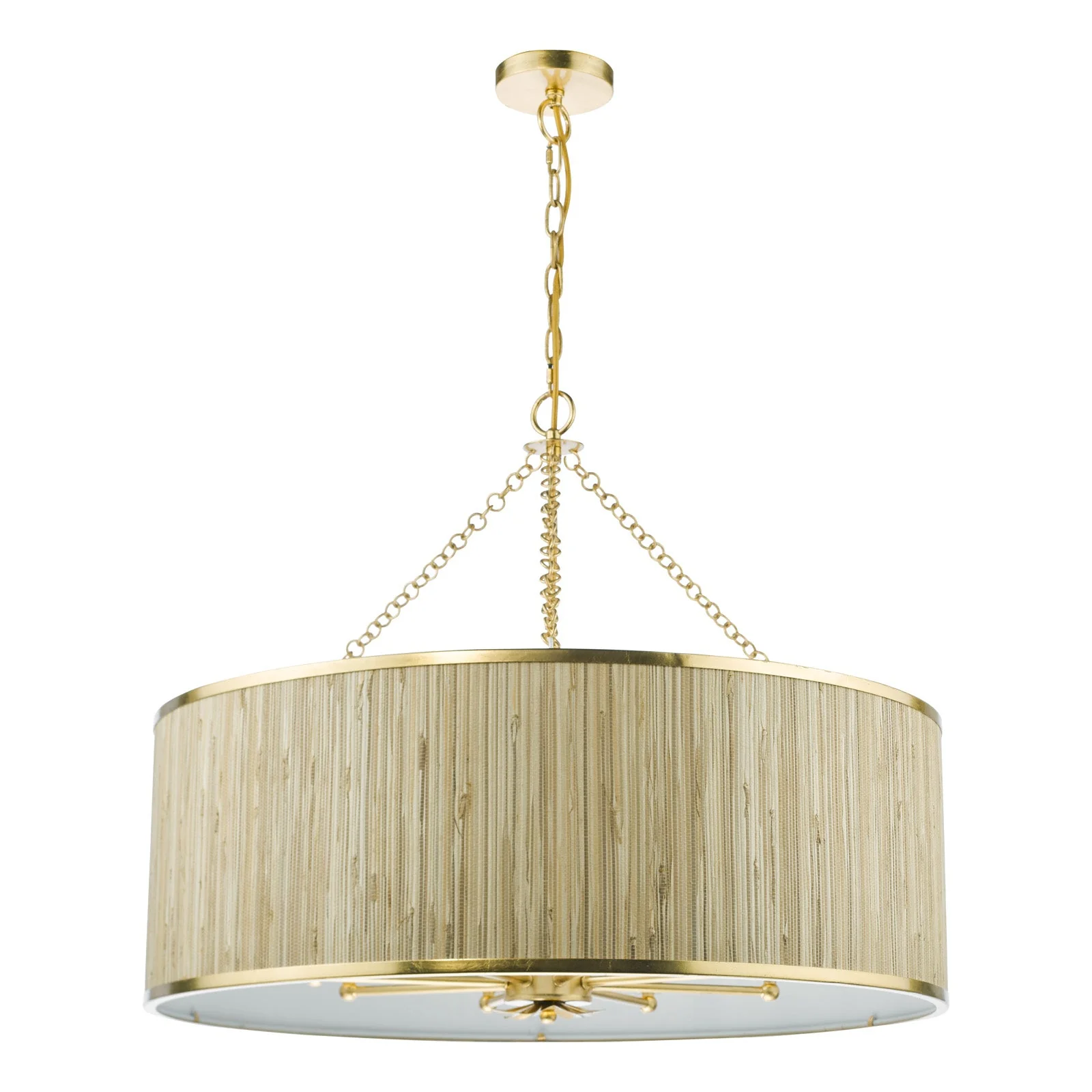 Fenella 5/8Lt Pendant Gold Leaf and Seagrass Shade - Image 6