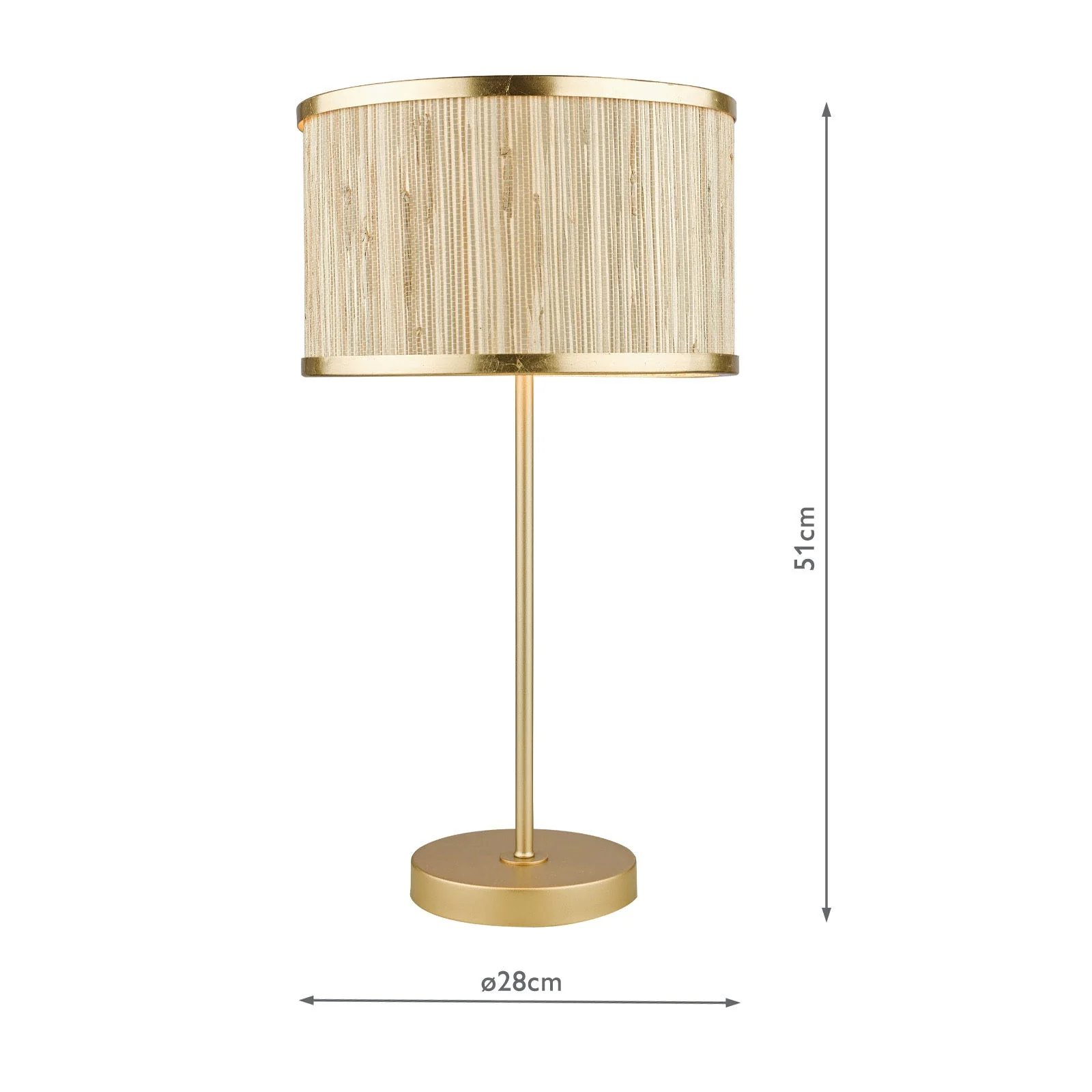 Fenella Table Lamp Gold Leaf With Seagrass Shade E14 - Image 8