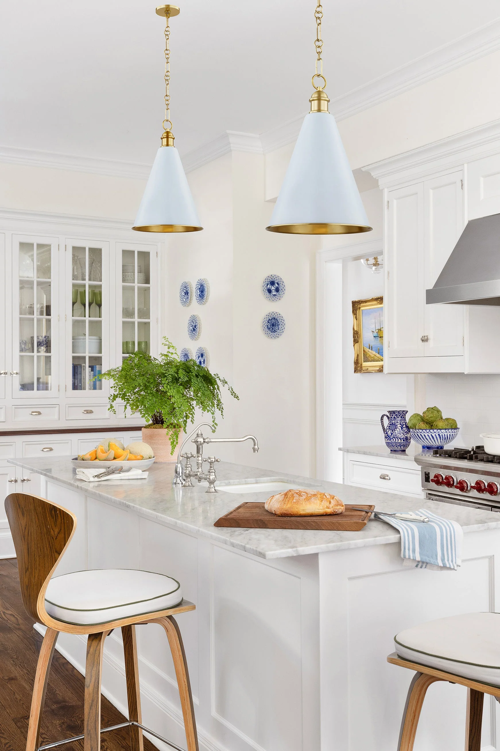 Fenimore 1Lt Pendant - White/Soft Blue - Image 3