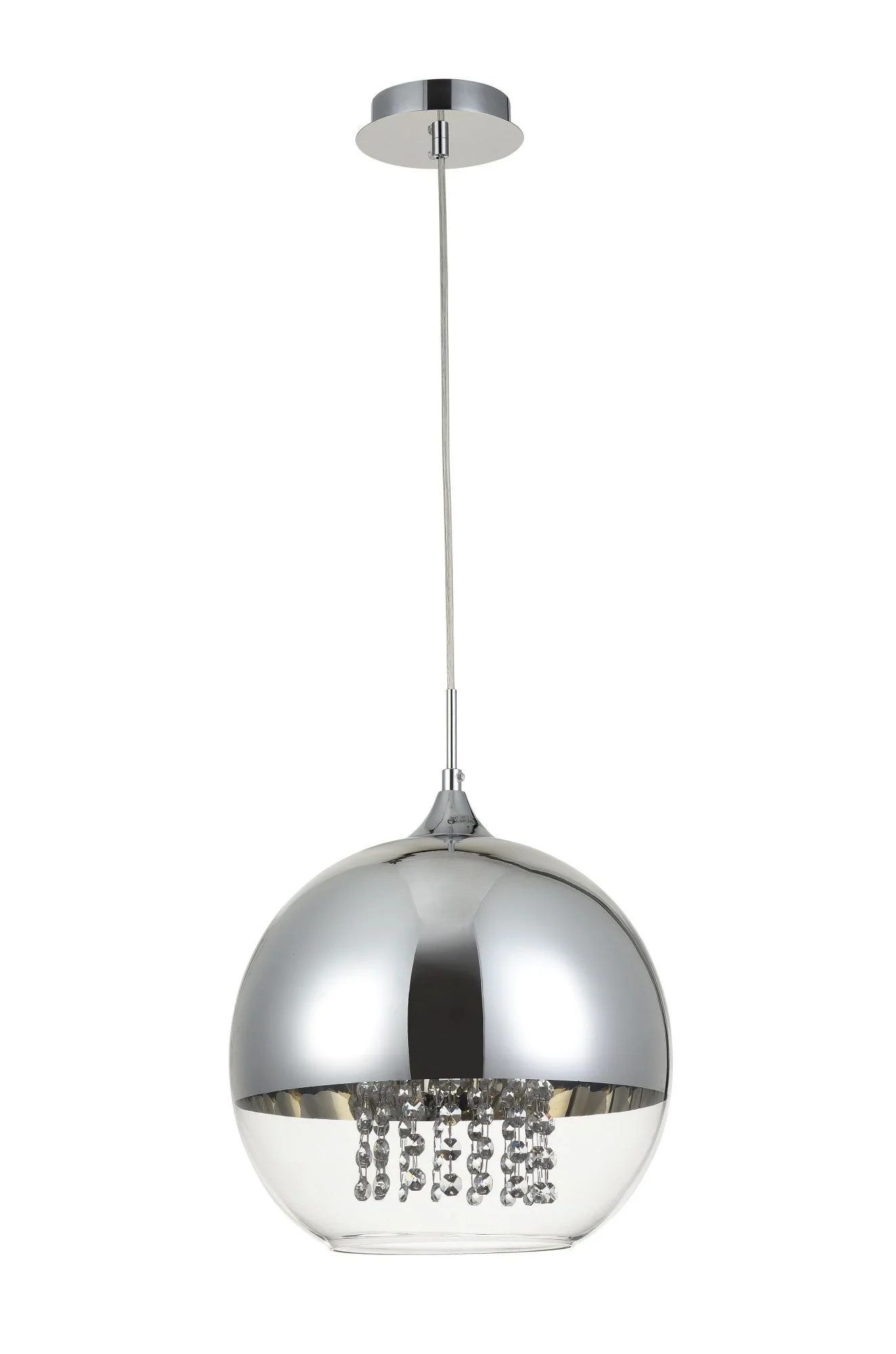 Fermi 1Lt Small/Medium Pendant Ceiling Light  - Silver & Transparent/Gold & Transparent Finish IP20 - Image 2