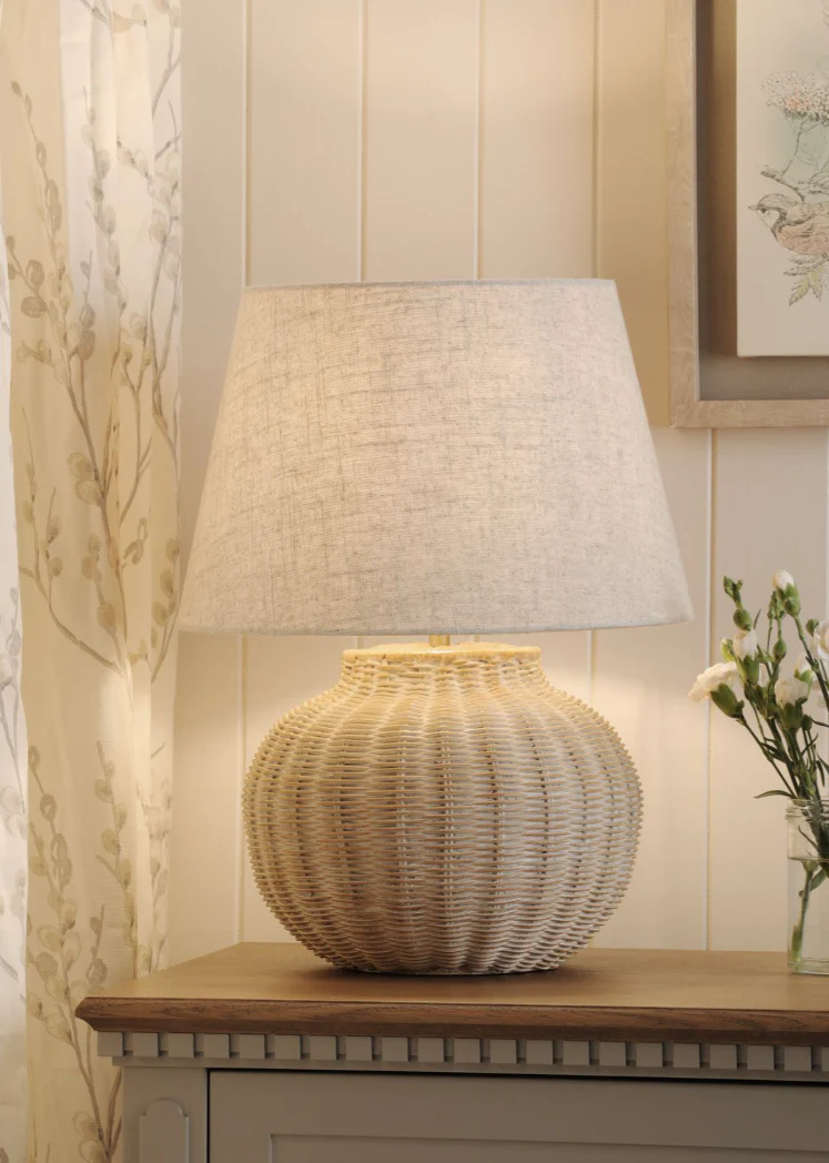 Fernhill Table Lamp- Matt Cream With Shade - Image 4
