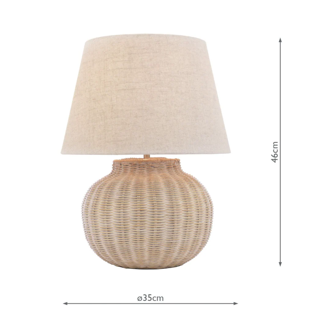 Fernhill Table Lamp- Matt Cream With Shade - Image 5