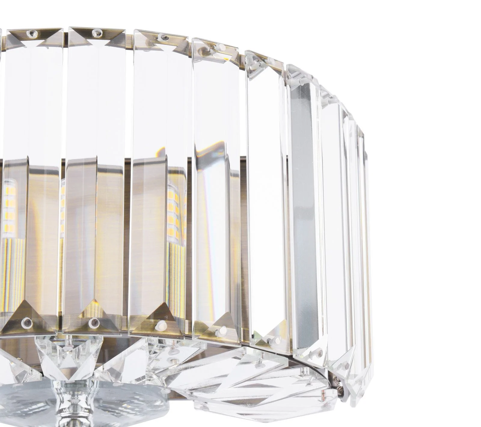 Fernhurst Wall Light - Crystal & Antique Brass and Polished Chrome Glass - Image 3