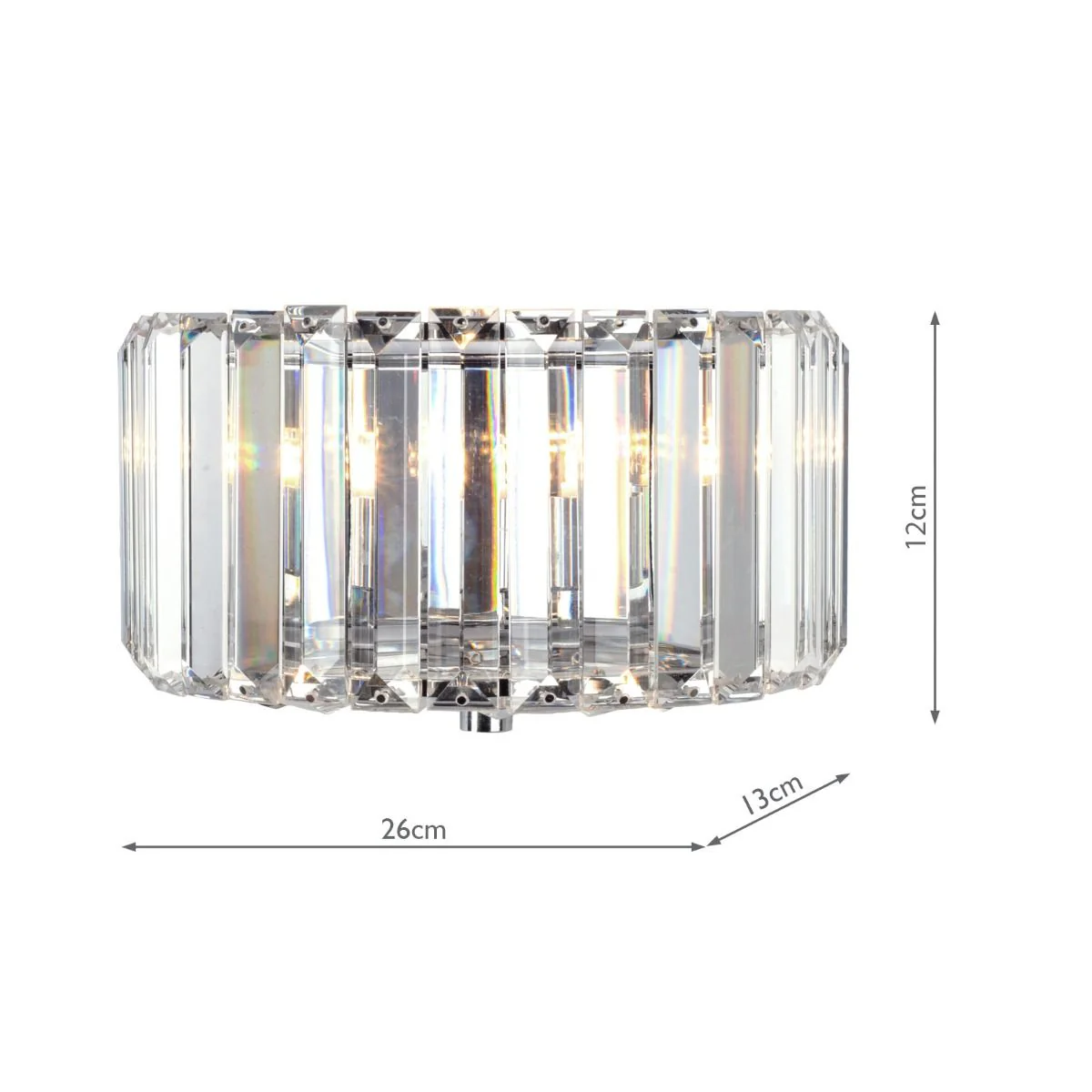 Fernhurst Wall Light - Crystal & Antique Brass and Polished Chrome Glass - Image 7