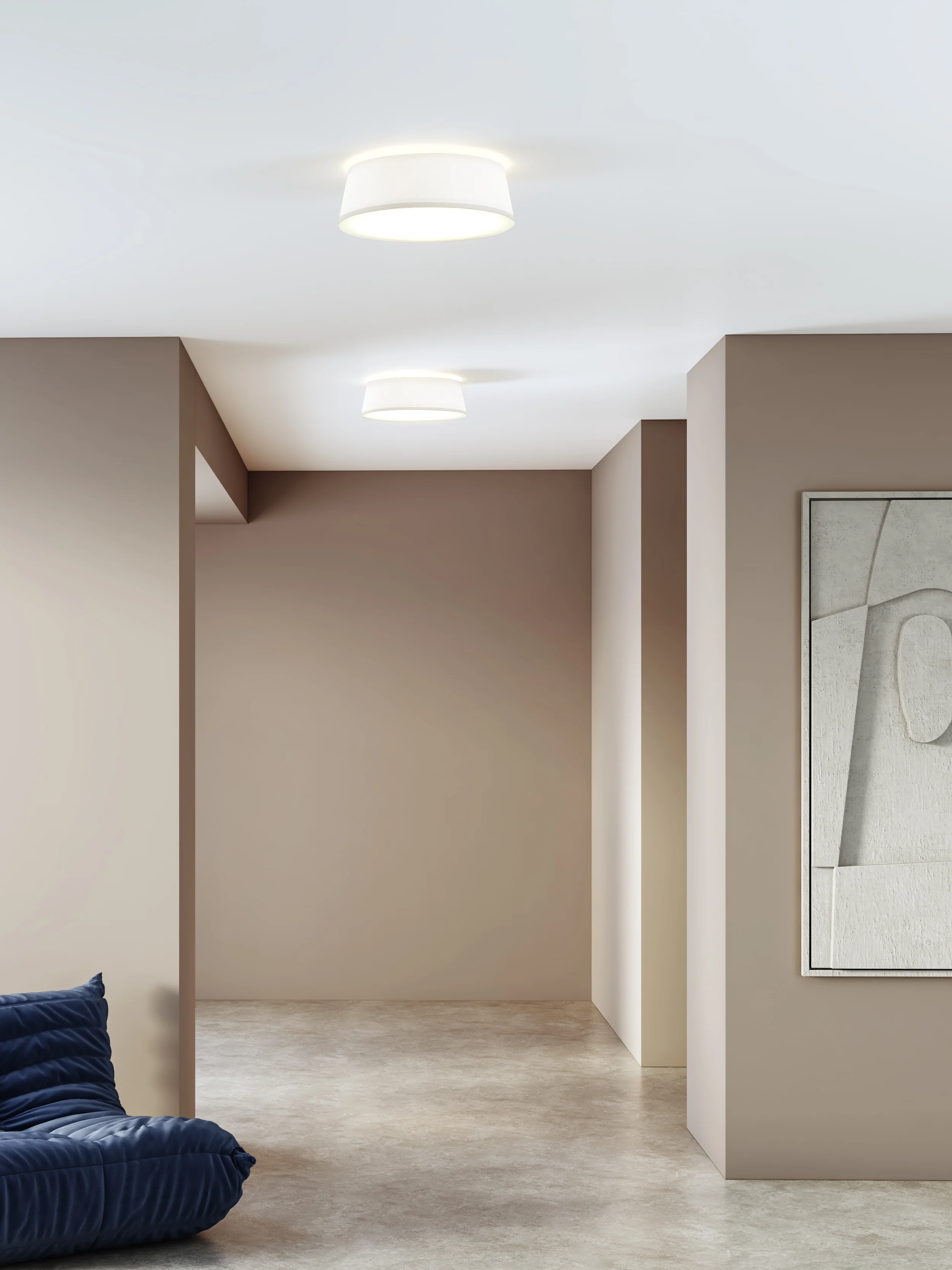 Fife 330/430/530 Flush Ceiling Lights - White/ Putty Finishes - Image 10