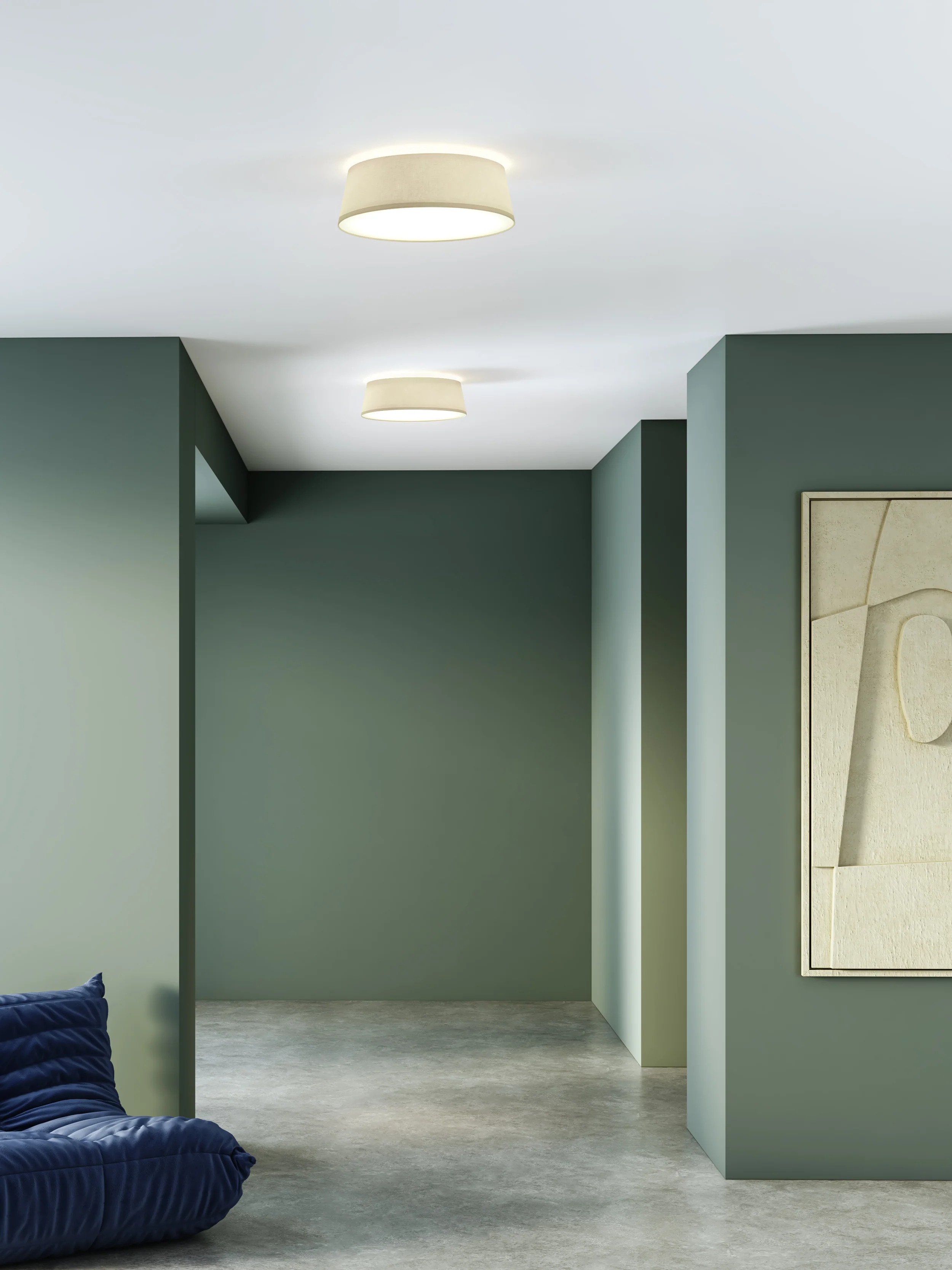 Fife 330/430/530 Flush Ceiling Lights - White/ Putty Finishes - Image 14