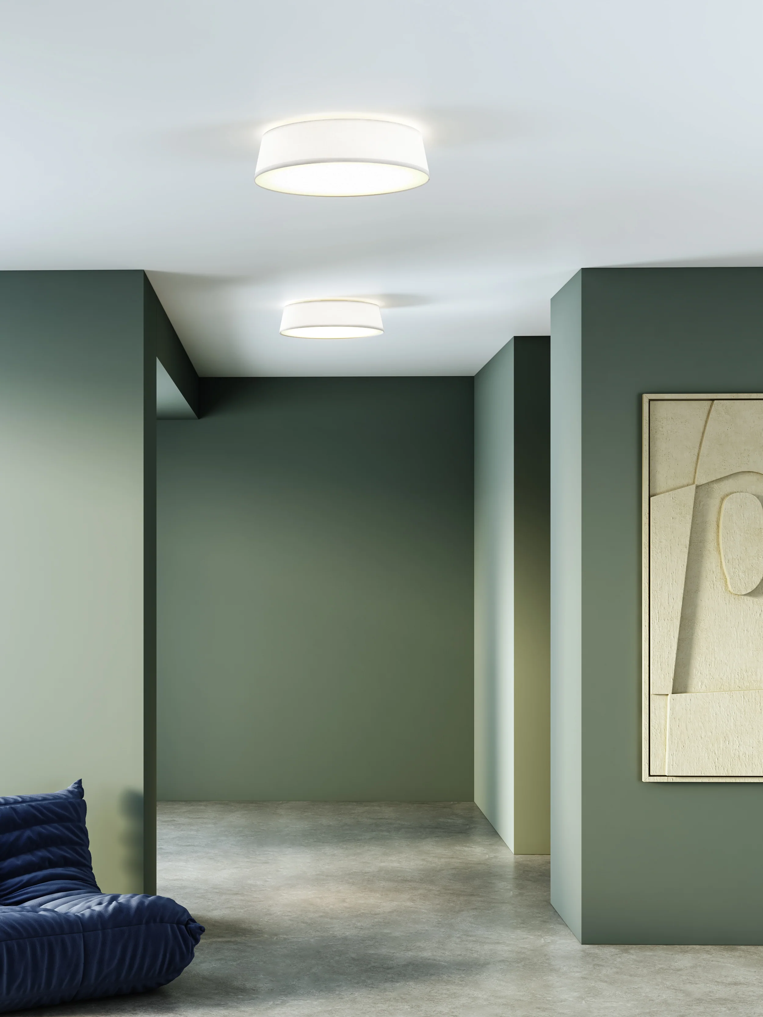 Fife 330/430/530 Flush Ceiling Lights - White/ Putty Finishes - Image 18