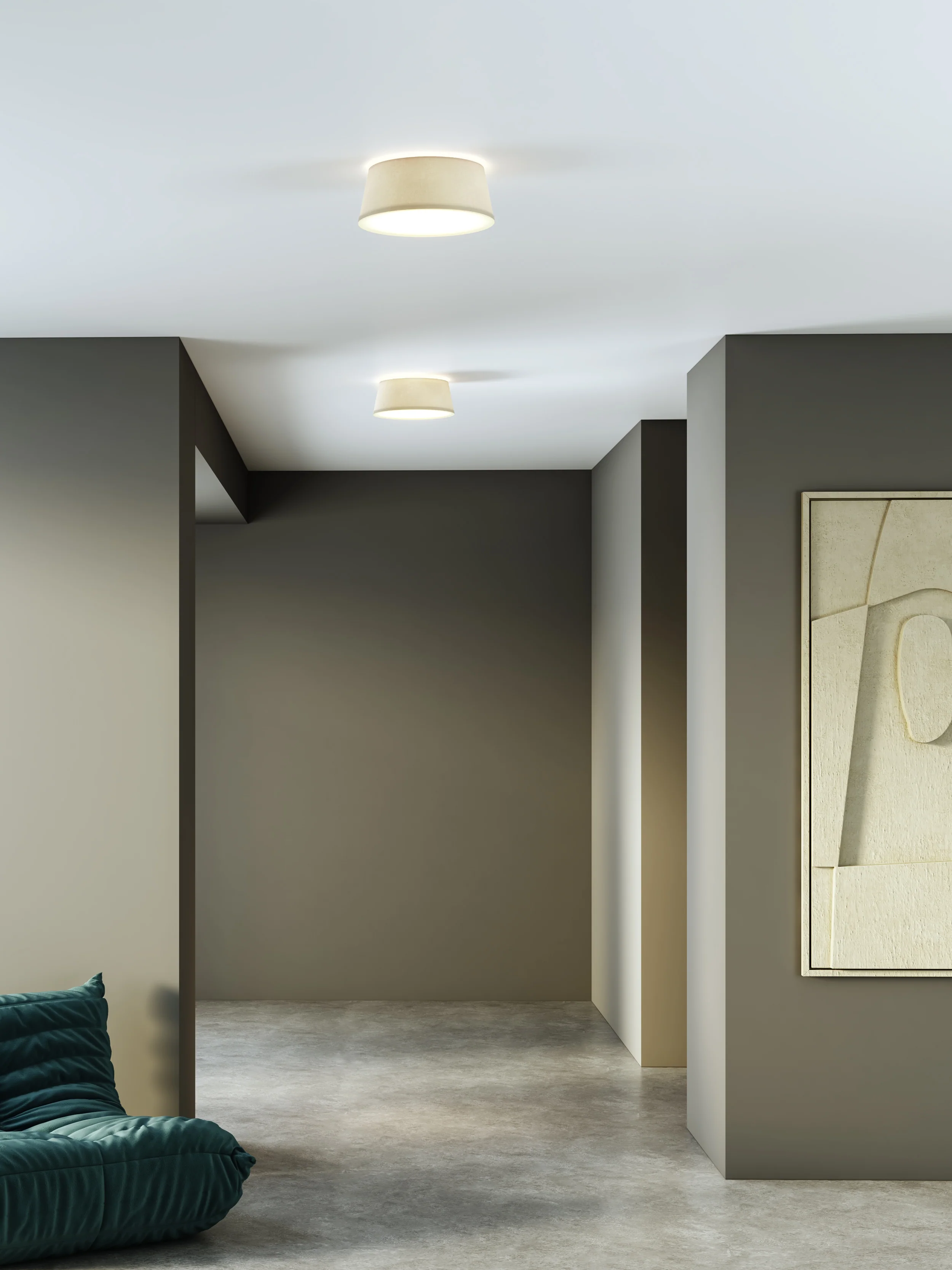 Fife 330/430/530 Flush Ceiling Lights - White/ Putty Finishes - Image 6