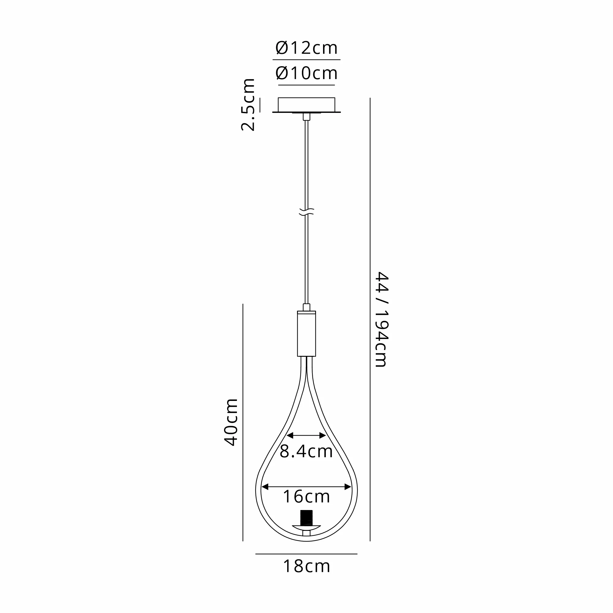 Finchley Teardrop Pendant/Semi Ceiling Convertible - Image 4