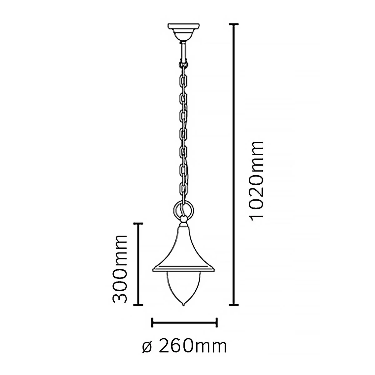 Firenze 1 Light Chain Lantern - Black IP54 E27 - Image 5