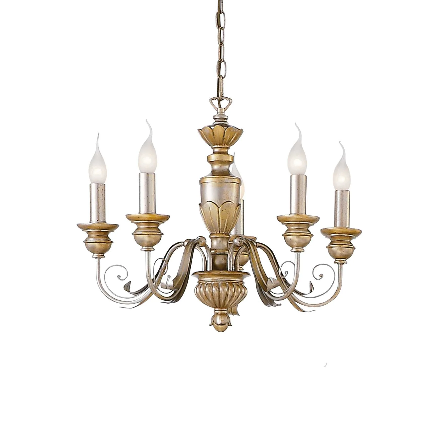 Firenze Centre Ceiling Light 5/8Lt - White/Gold Finish - Image 2