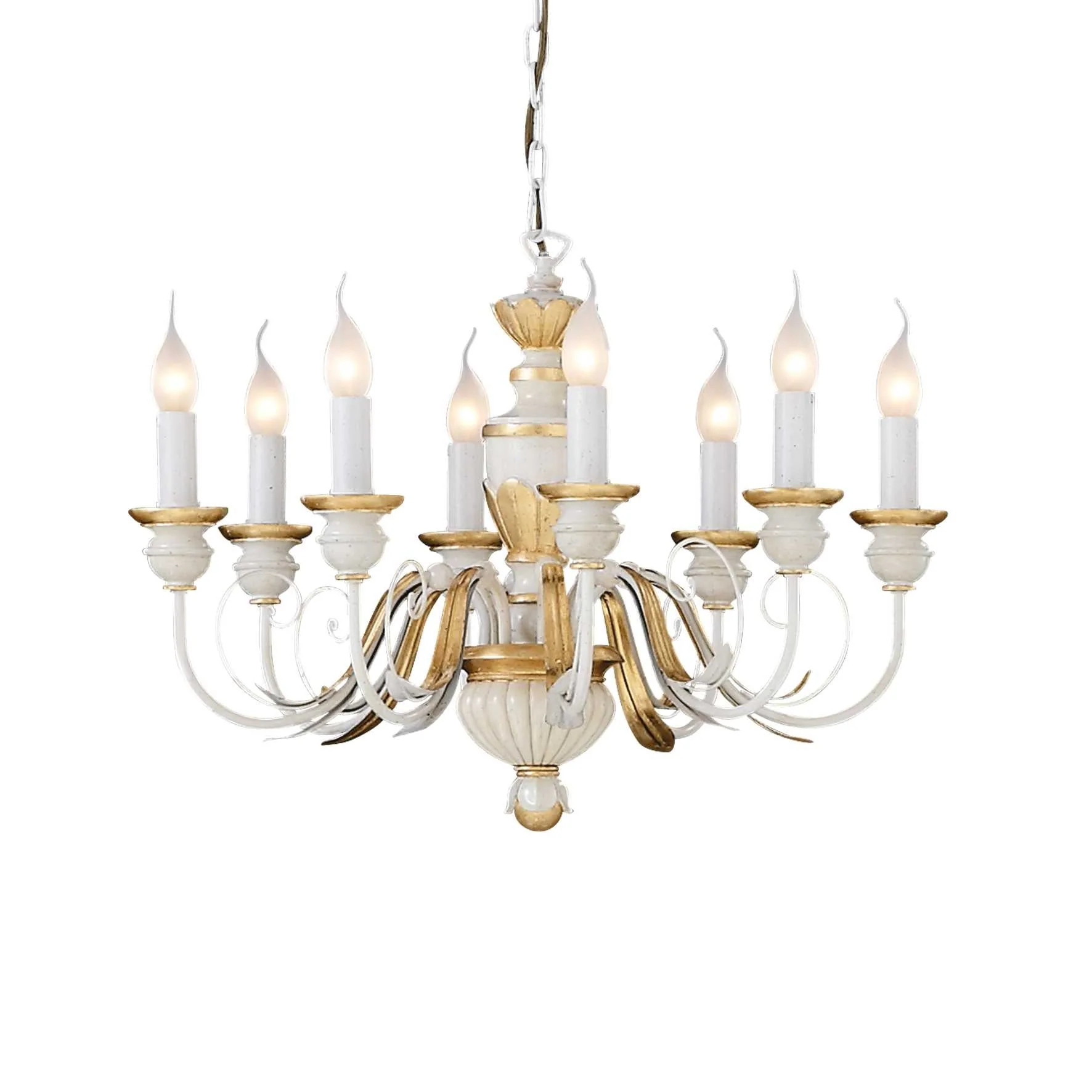 Firenze Centre Ceiling Light 5/8Lt - White/Gold Finish - Image 3