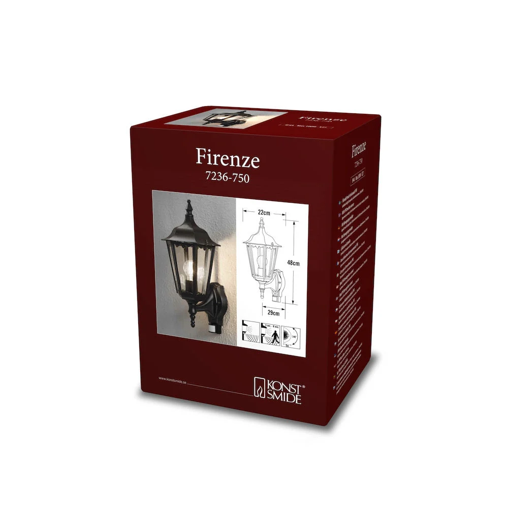 Firenze Up Light PIR Green/Black/White E27 IP44 - Image 4
