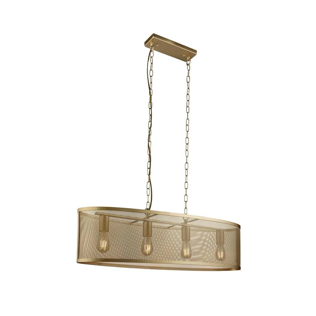 Fishnet 4Lt Oval Kitchen Light  - Black/Gold Finish - Image 2