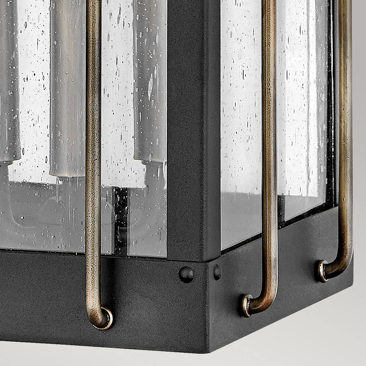 Fitzgerald Small/Medium/Large Wall Lantern - Black & Bronze Finish - Image 10