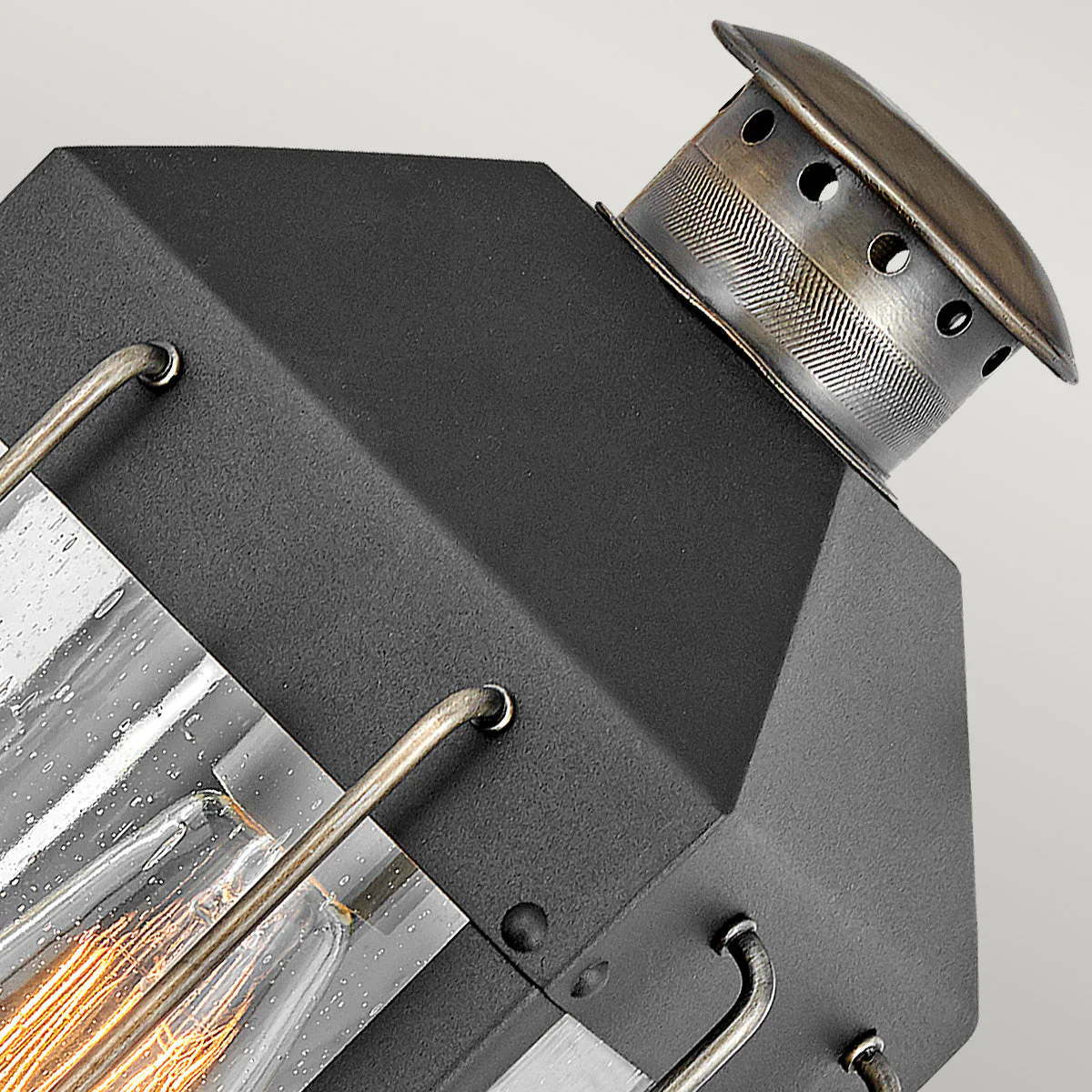 Fitzgerald Small/Medium/Large Wall Lantern - Black & Bronze Finish - Image 3