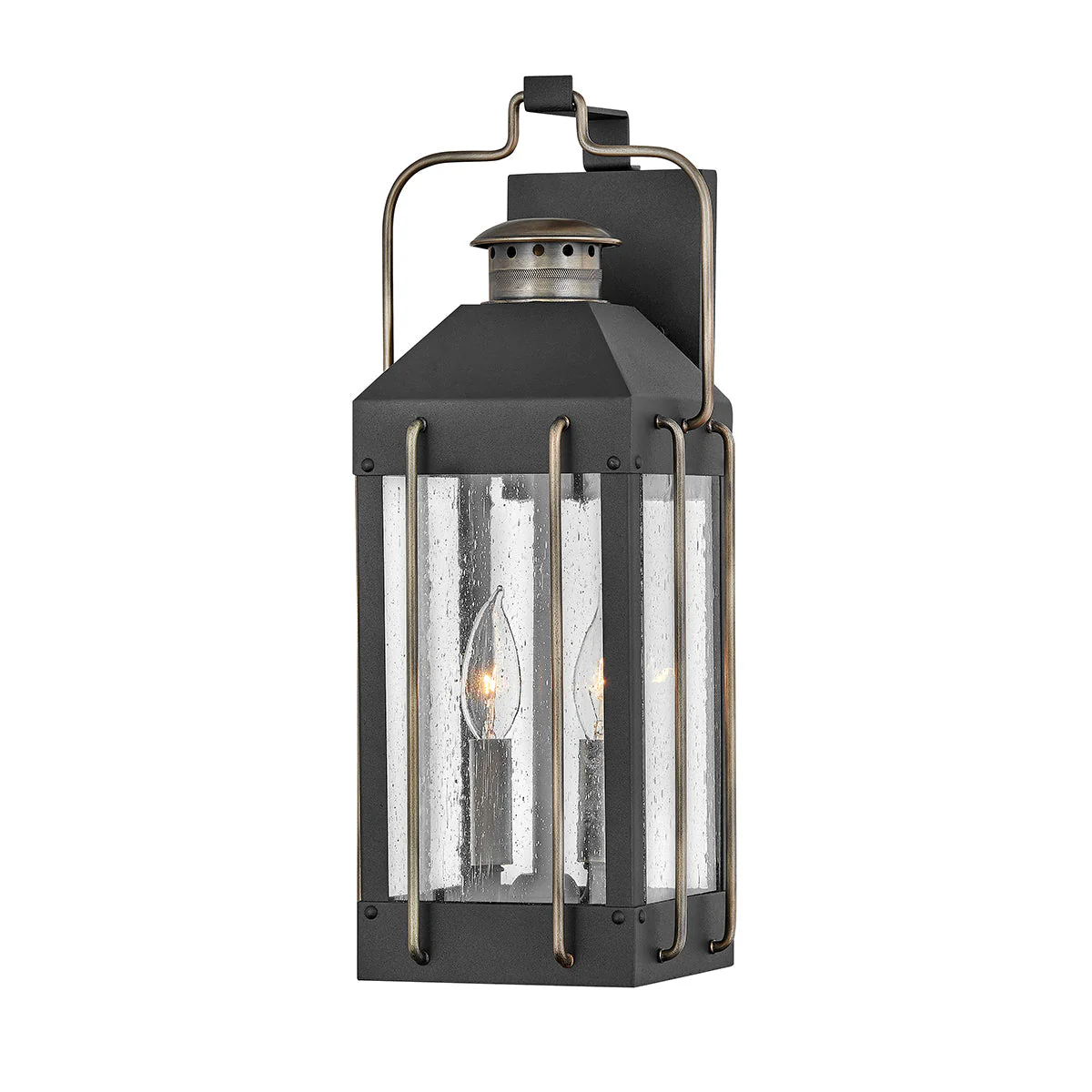 Fitzgerald Small/Medium/Large Wall Lantern - Black & Bronze Finish - Image 5