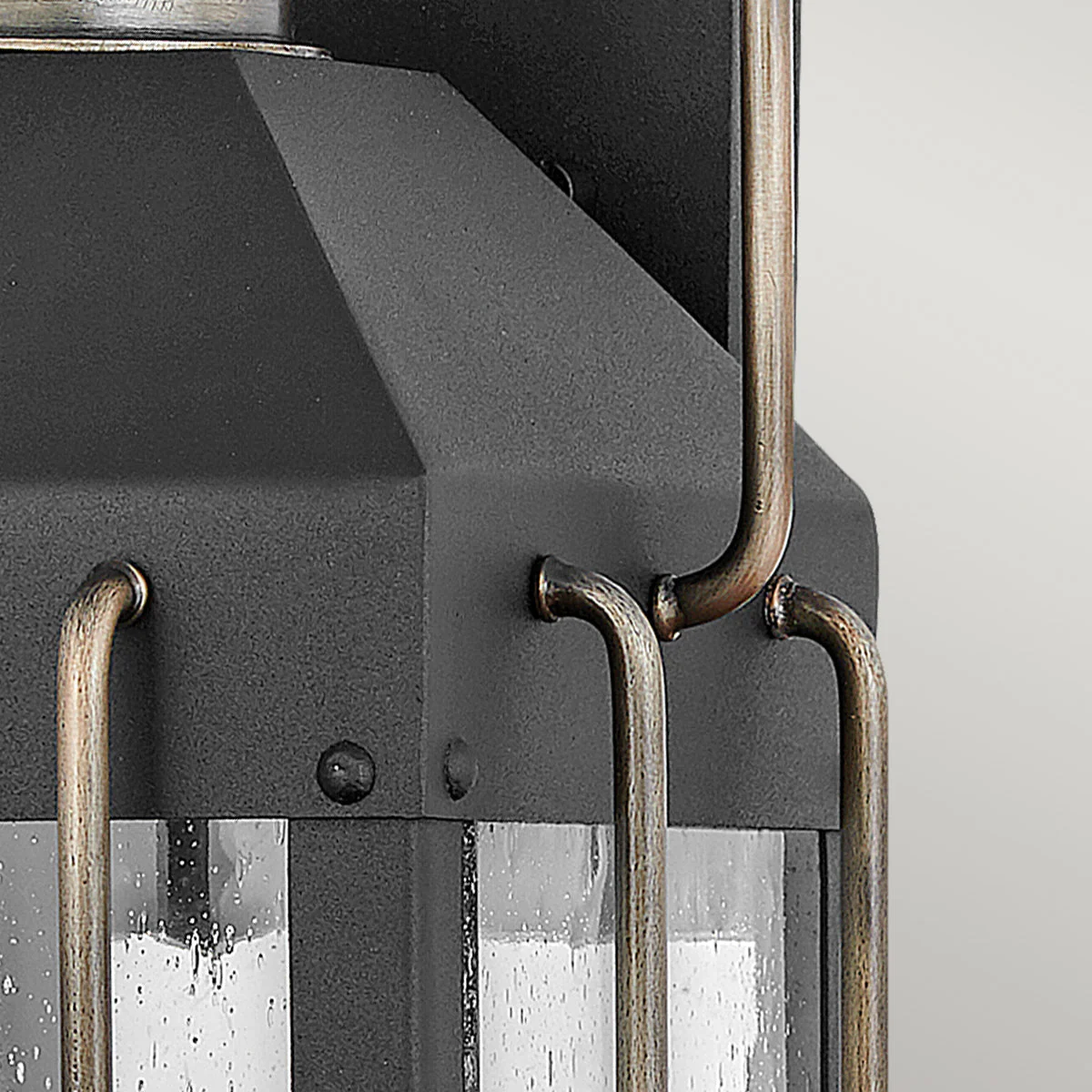 Fitzgerald Small/Medium/Large Wall Lantern - Black & Bronze Finish - Image 7