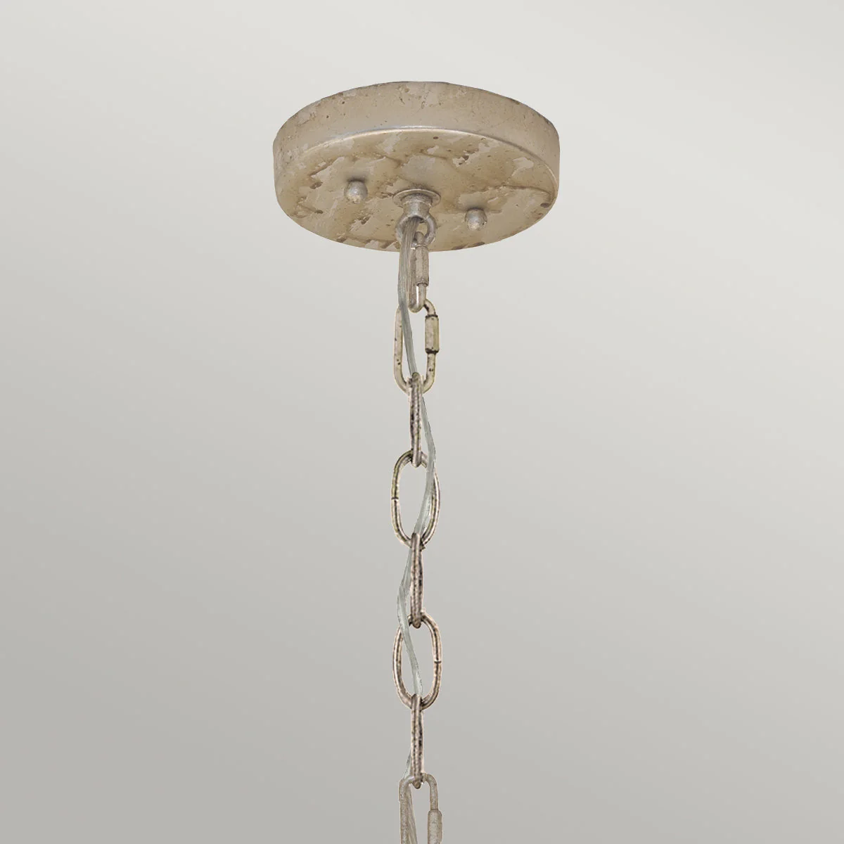 Flambeau 2 Light Pendant - Black, Cream and Gold Leaf, with Taupe linen shade - Image 5