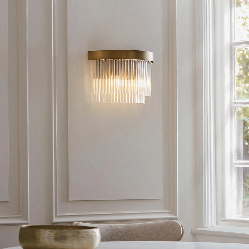Flare 2lt Wall Light- Antique Brass - Image 2