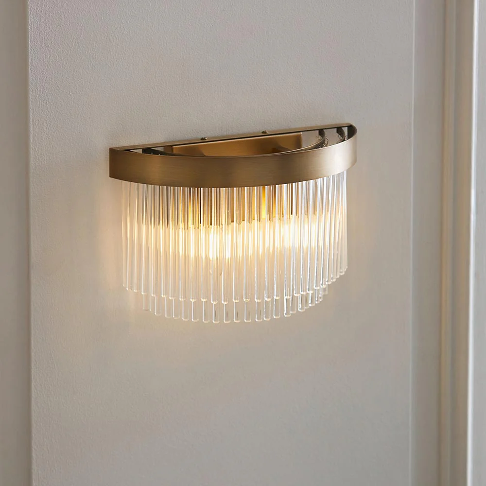 Flare 2lt Wall Light- Antique Brass - Image 3