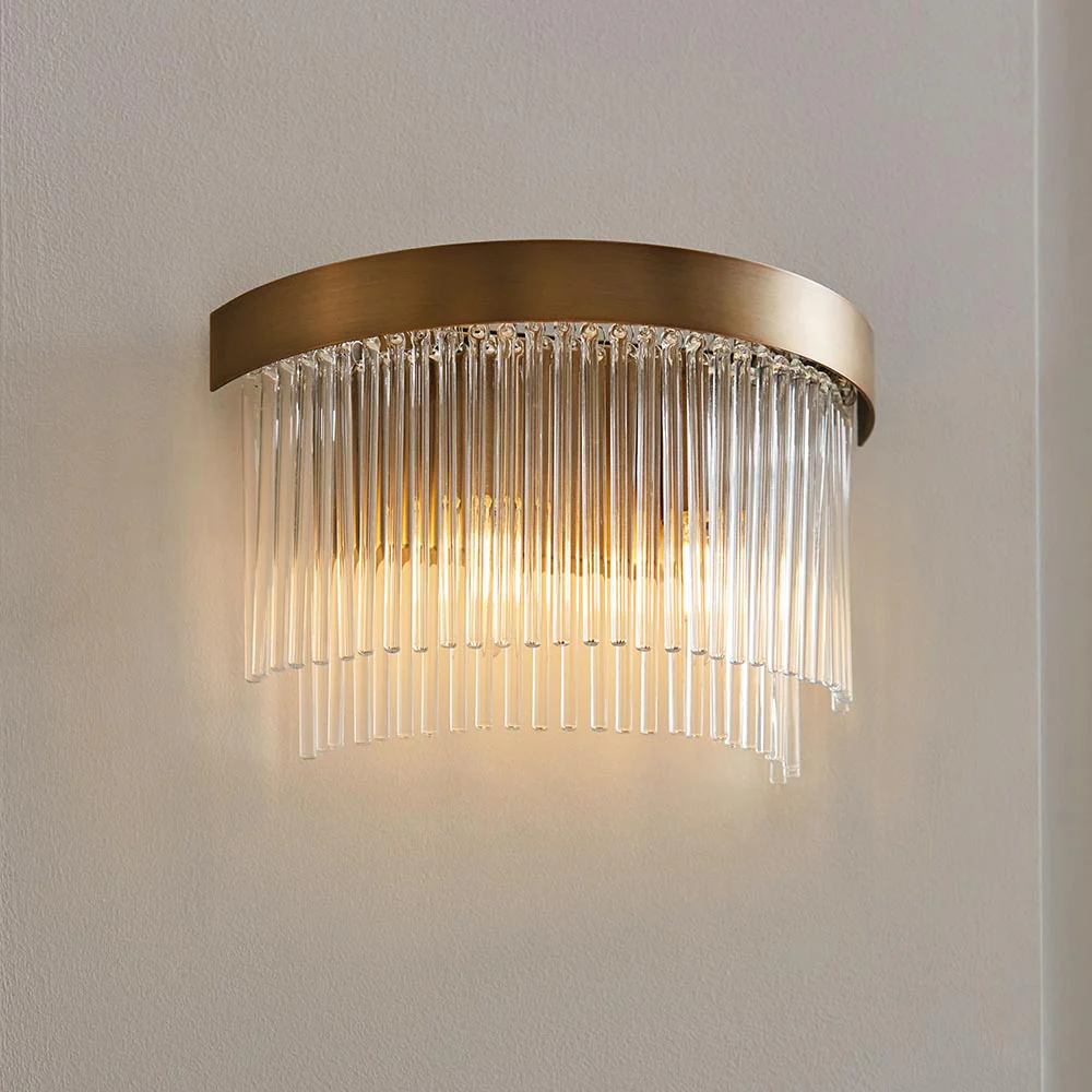 Flare 2lt Wall Light- Antique Brass - Image 4