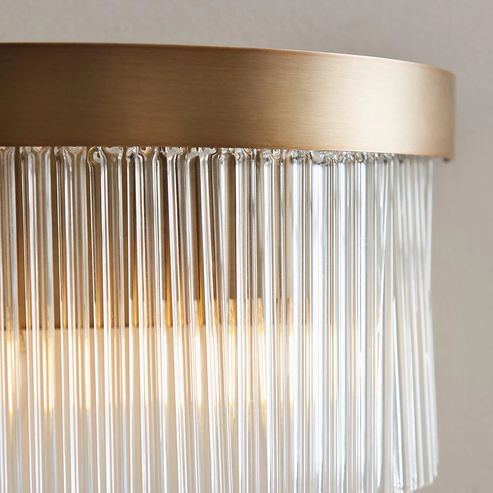 Flare 2lt Wall Light- Antique Brass - Image 5