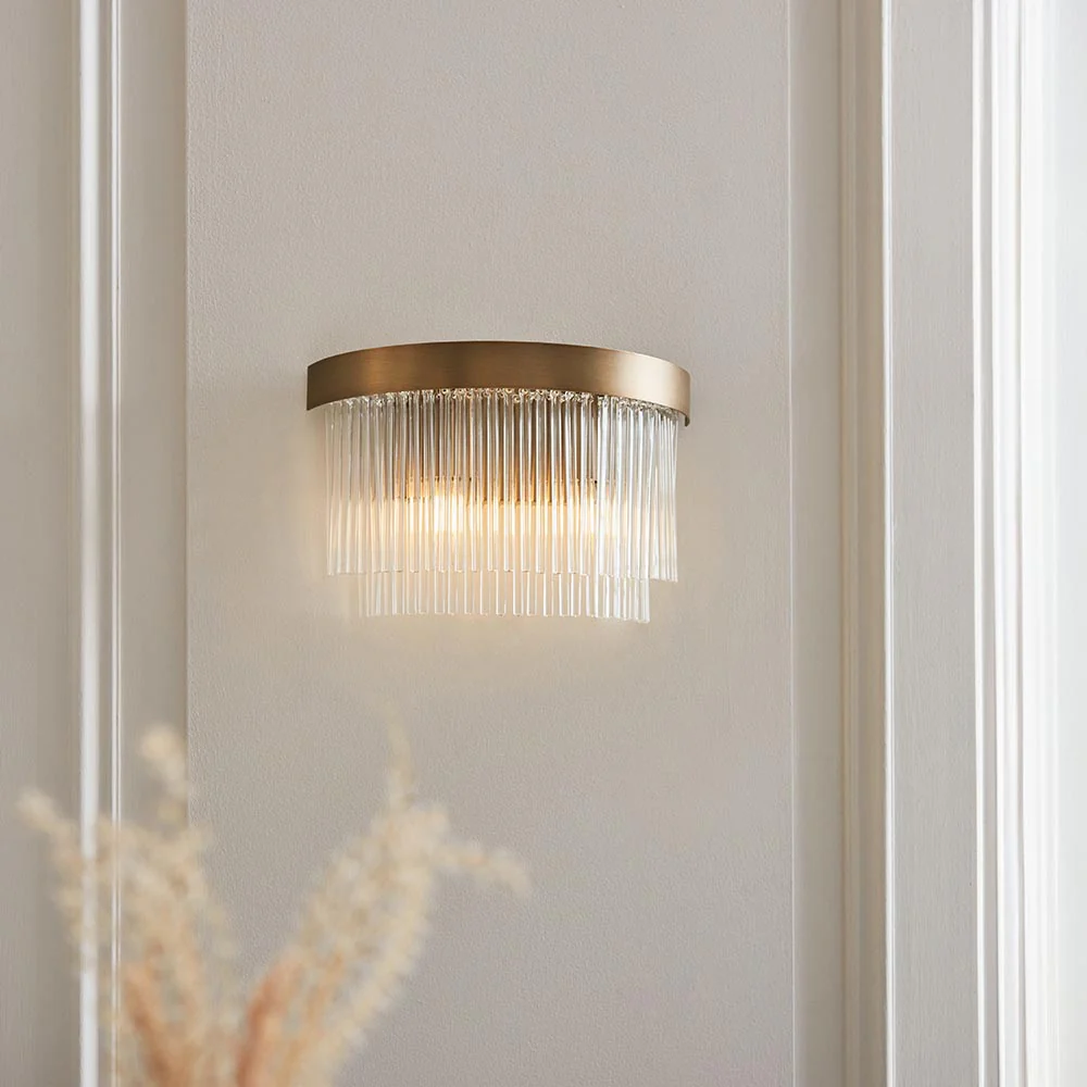 Flare 2lt Wall Light- Antique Brass - Image 8