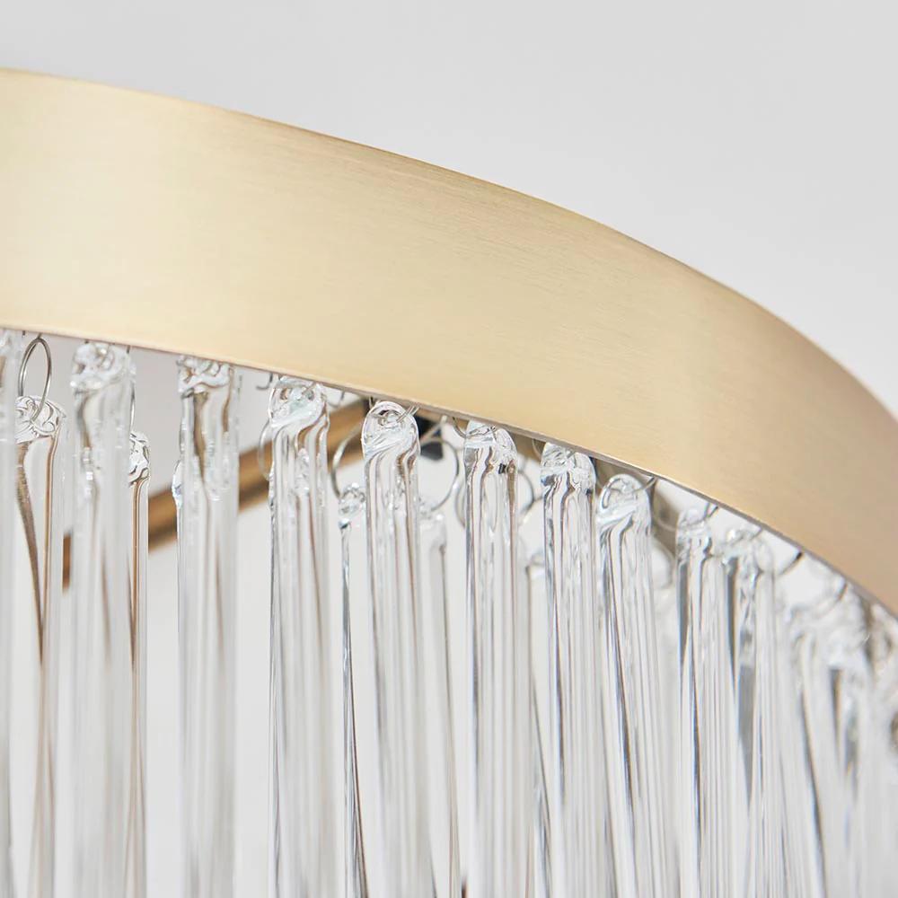 Flare 3lt Semi Flush Light - Antique Brass - Image 5