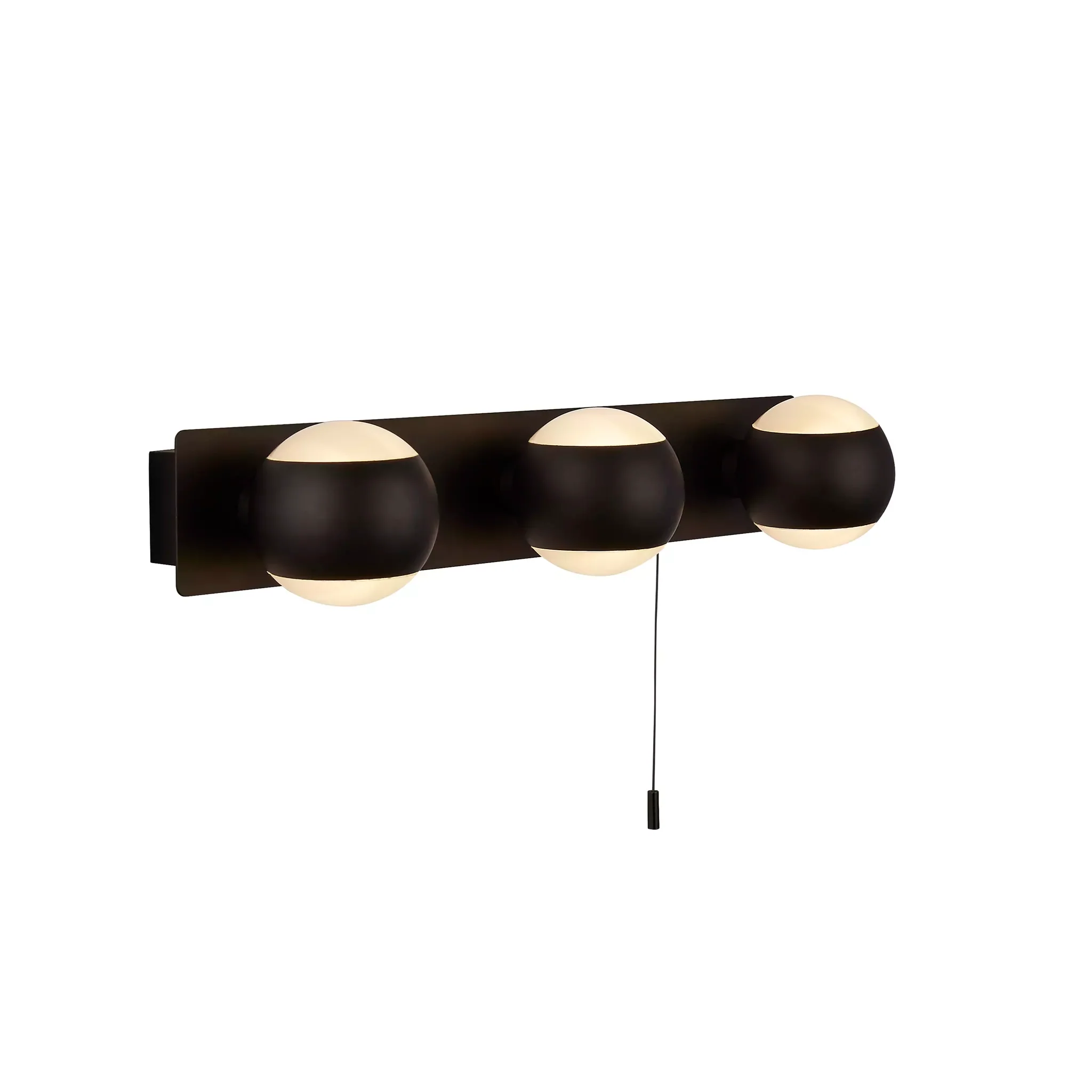 Flare 3Lt Wall Light - Black Metal & Opal Glass - Image 4