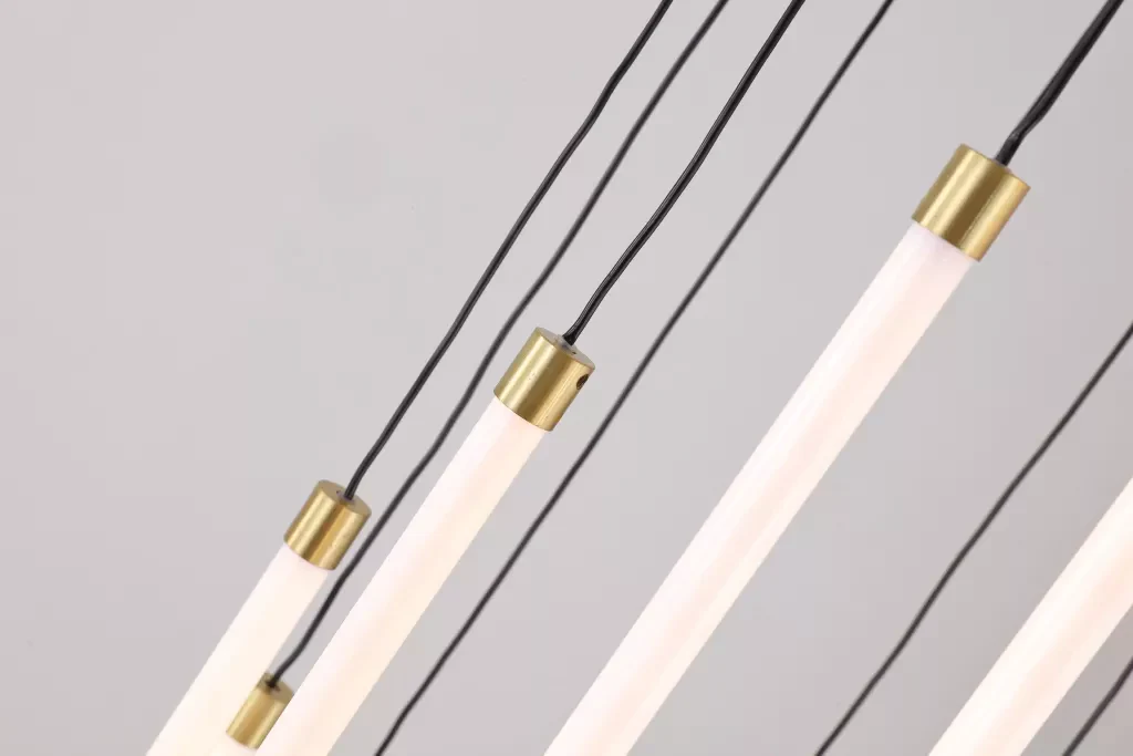 Flare LED 12Lt Stairwell Cluster Light- Satin Brass - Image 3
