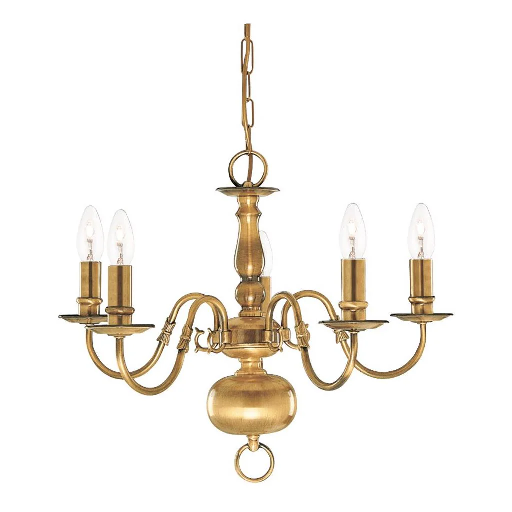 Flemish 5/8/12Lt Multi-Arm Pendant - Solid Brass Metal - Image 11