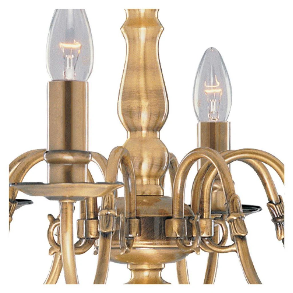Flemish 5/8/12Lt Multi-Arm Pendant - Solid Brass Metal - Image 5