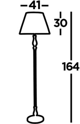 Flemish Floor Lamp- Antique Brass Metal & Grey Pleated Shade E27 - Image 3