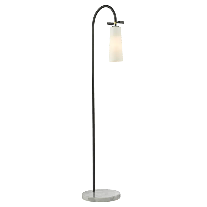 Floor lamp BOW White & Black Finish Marble Base - Image 2