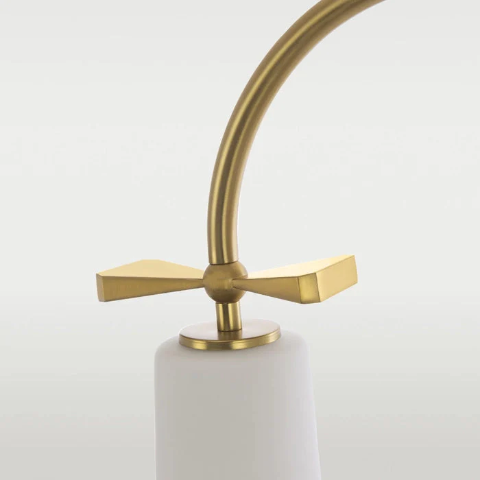 Floor lamp BOW White & Black Finish Marble Base - Image 4