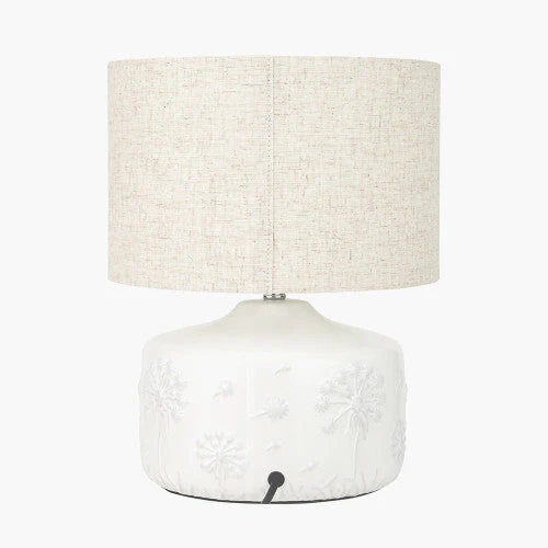 Flora Table Lamp- White Floral Ceramic - Image 3