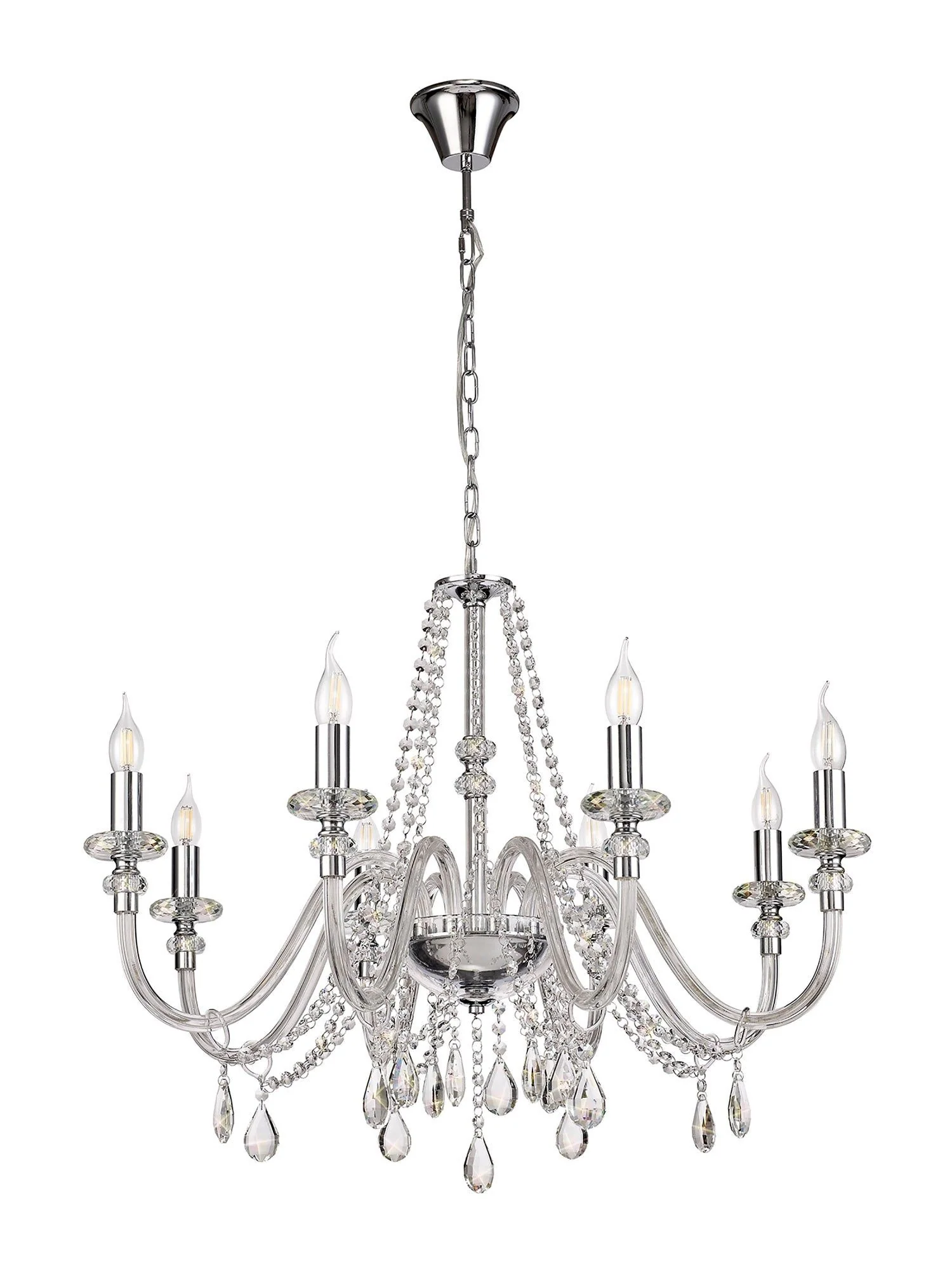 Floral 4/6/8 Light Polished Chrome/Clear Glass/Crystal - Image 2