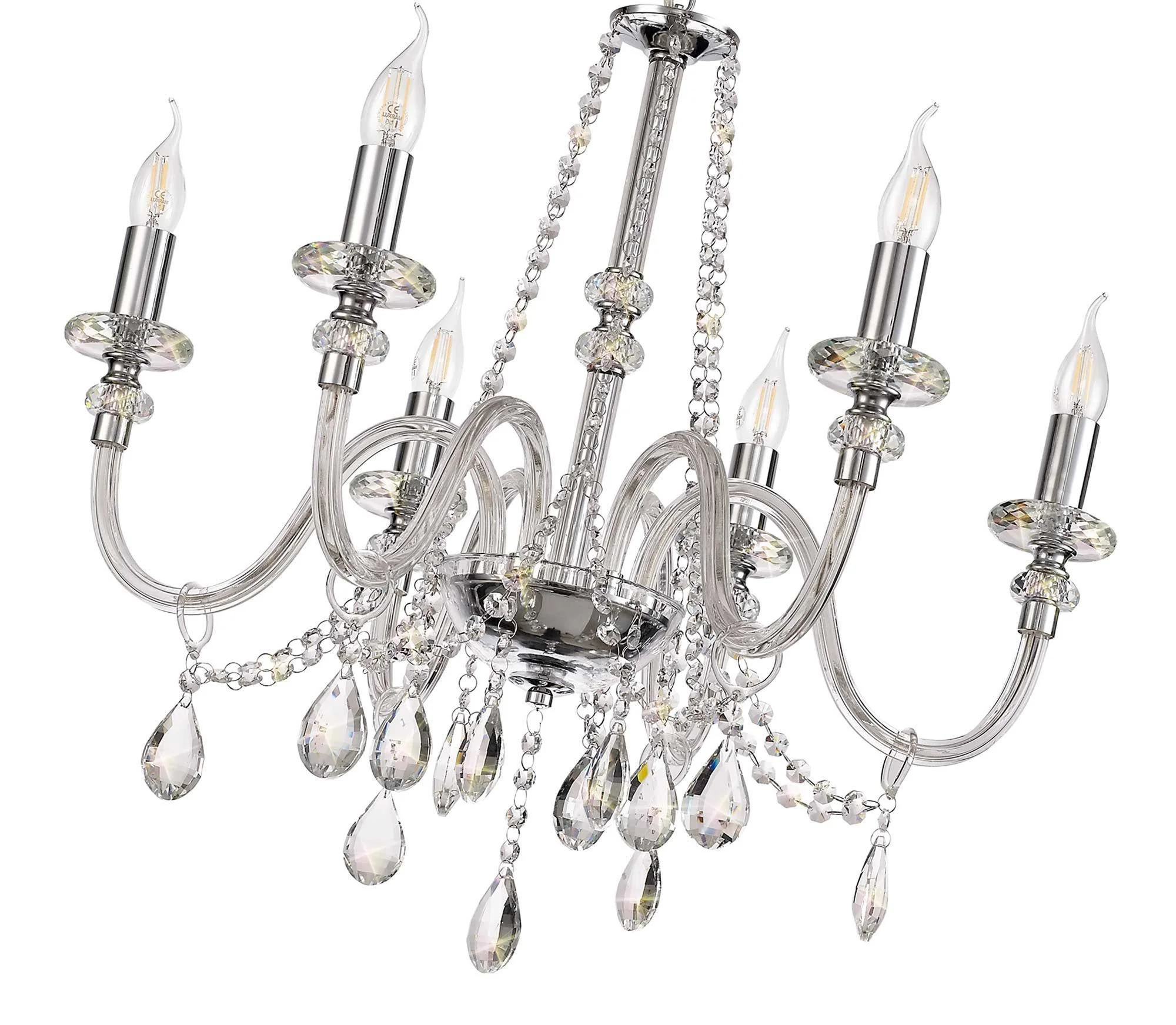 Floral 4/6/8 Light Polished Chrome/Clear Glass/Crystal - Image 5