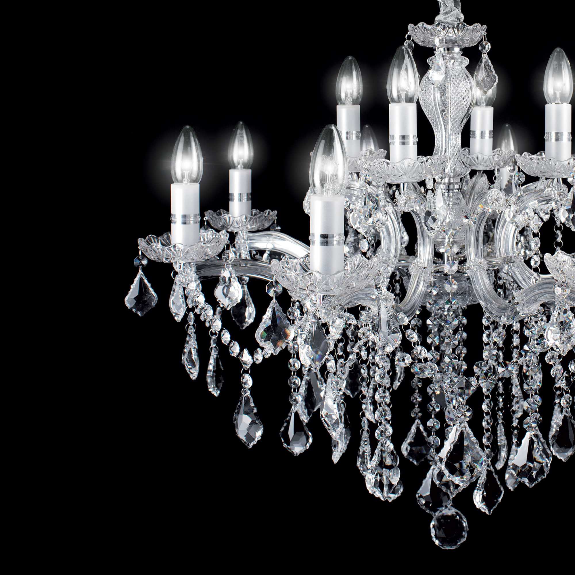 Florian Chandelier 6/12/18Lt - Chrome/Gold Finish - Image 6