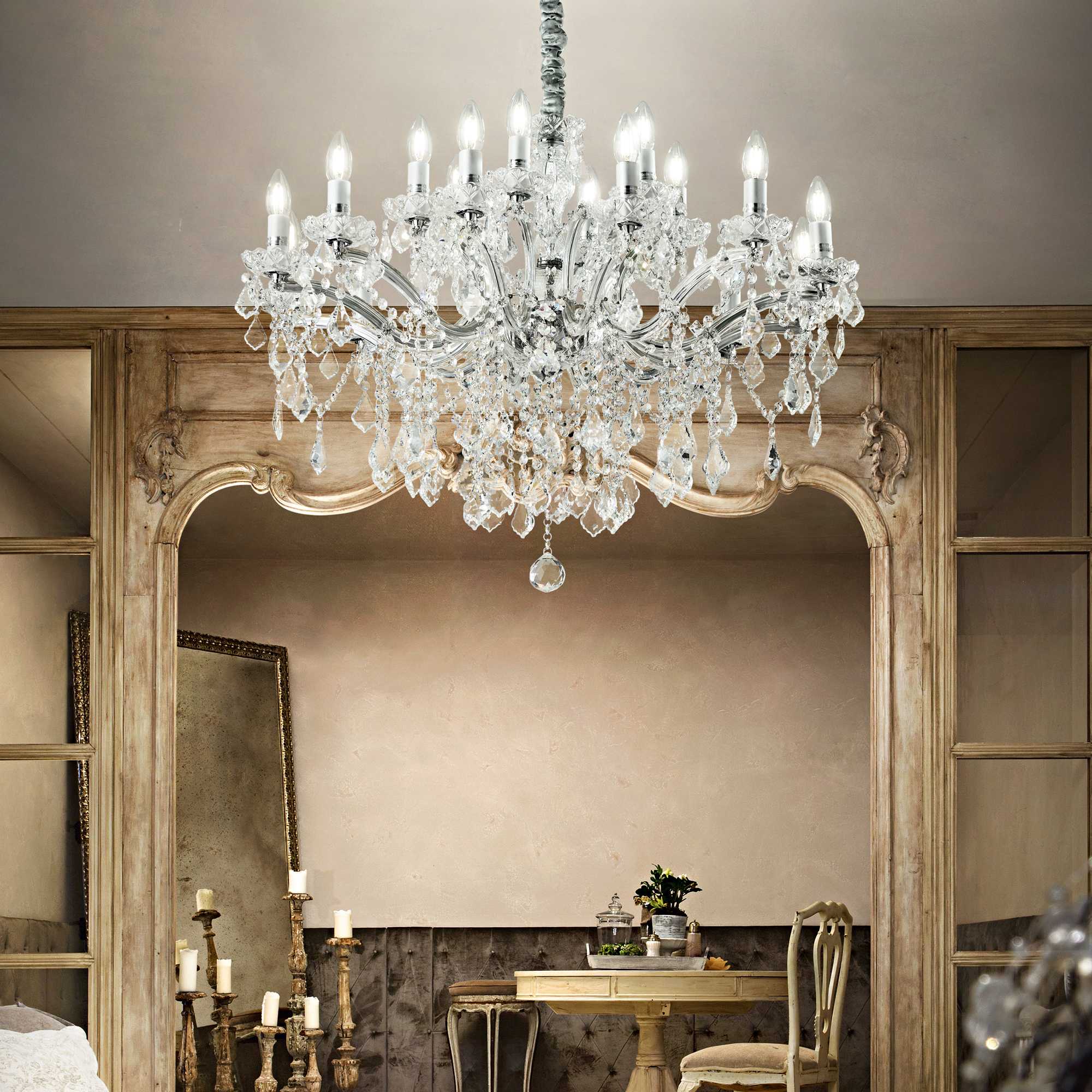 Florian Chandelier 6/12/18Lt - Chrome/Gold Finish - Image 7