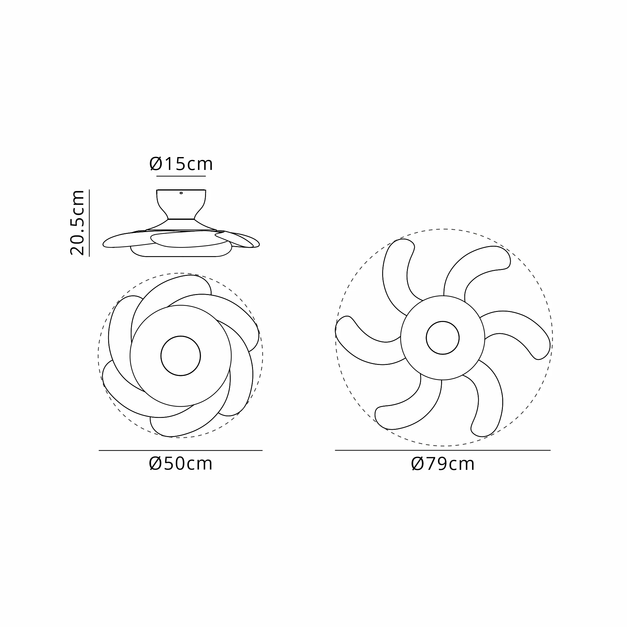 Flowers LED Fan Light W/ Remote Control - Black/White - Image 5