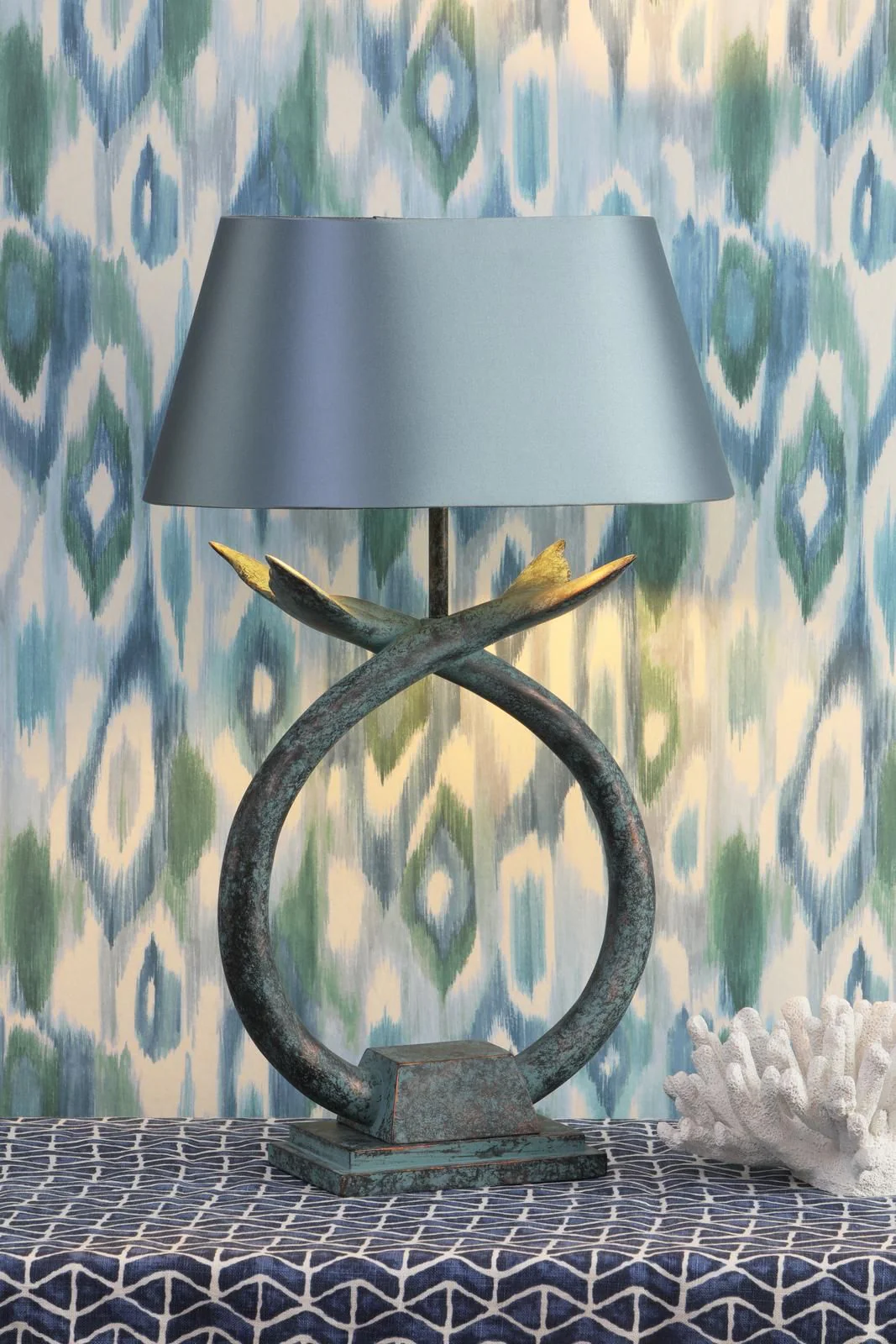 Fluke Table Lamp Base Only- Verdigris/Black Silver - Image 12