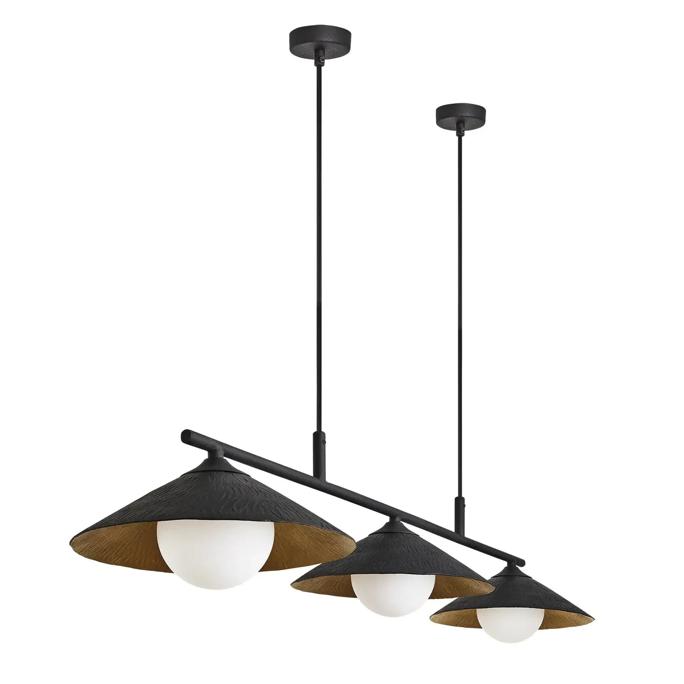 Flume 3Lt Bar Pendant Light - Black/ Bronze - Image 4
